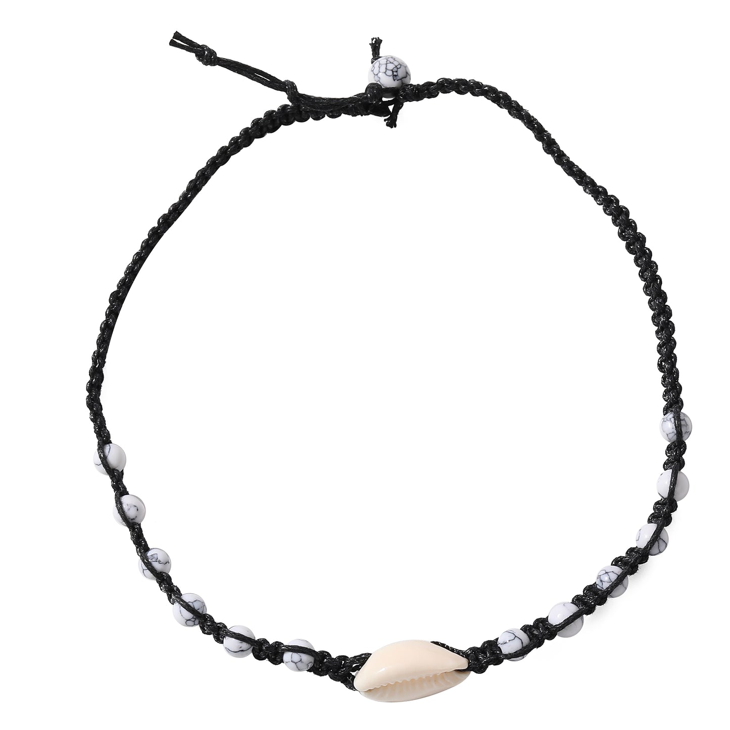 Boho Macrame Necklace with Cowrie Shells & Genuine Stones - Handcrafted Coastal Jewelry for Women - Perfect for Summer Style and Beach Vacations