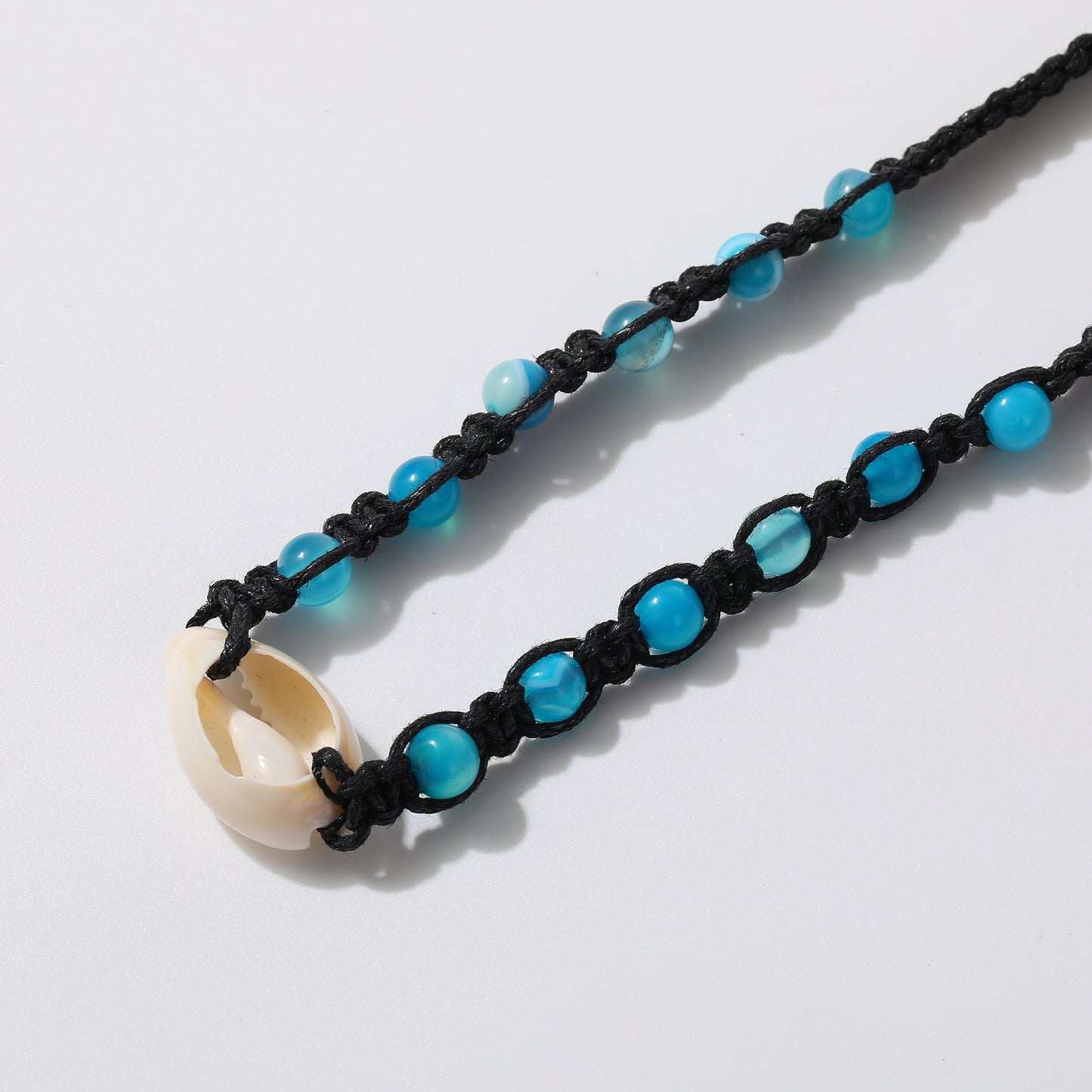 Boho Macrame Necklace with Cowrie Shells & Genuine Stones - Handcrafted Coastal Jewelry for Women - Perfect for Summer Style and Beach Vacations