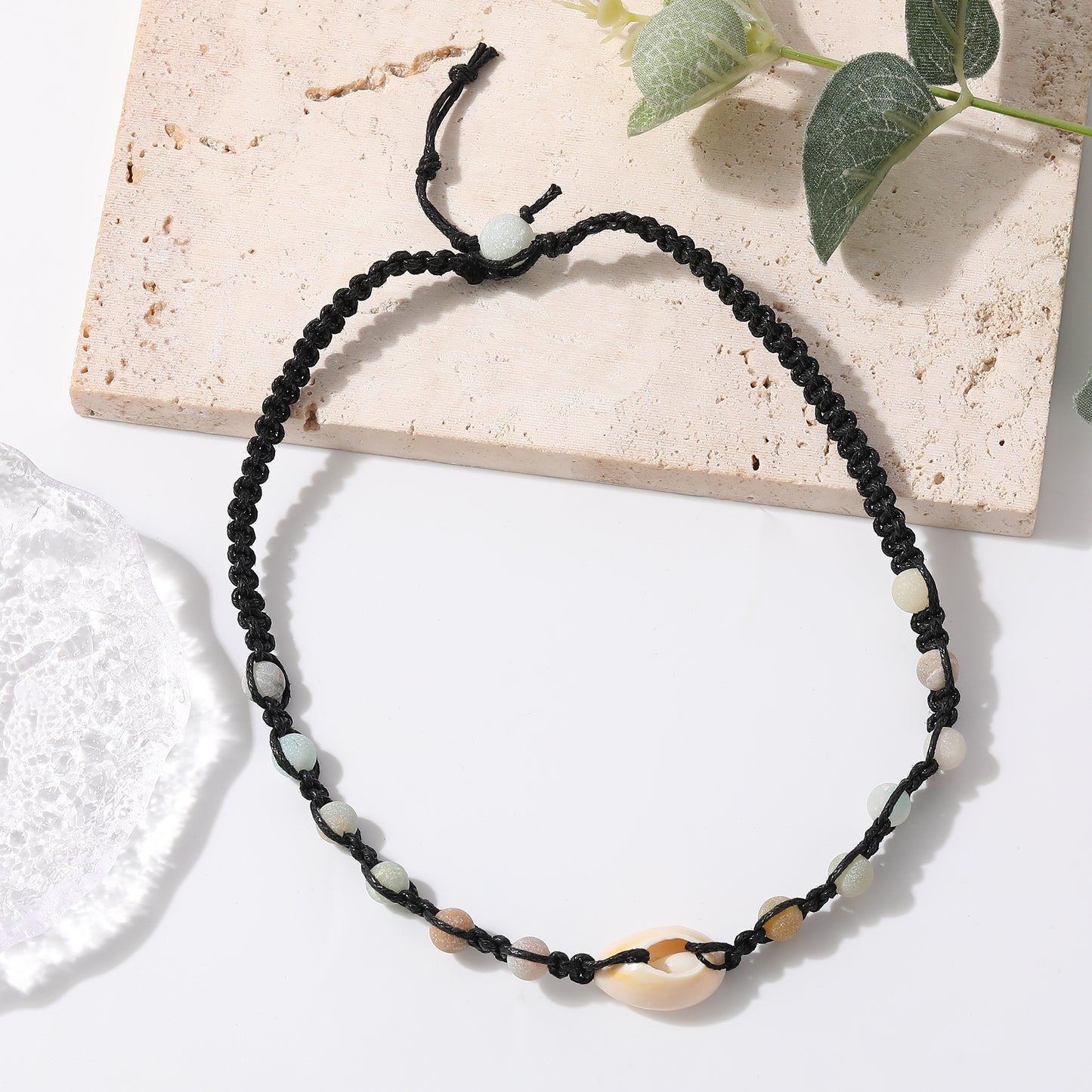 Boho Macrame Necklace with Cowrie Shells & Genuine Stones - Handcrafted Coastal Jewelry for Women - Perfect for Summer Style and Beach Vacations