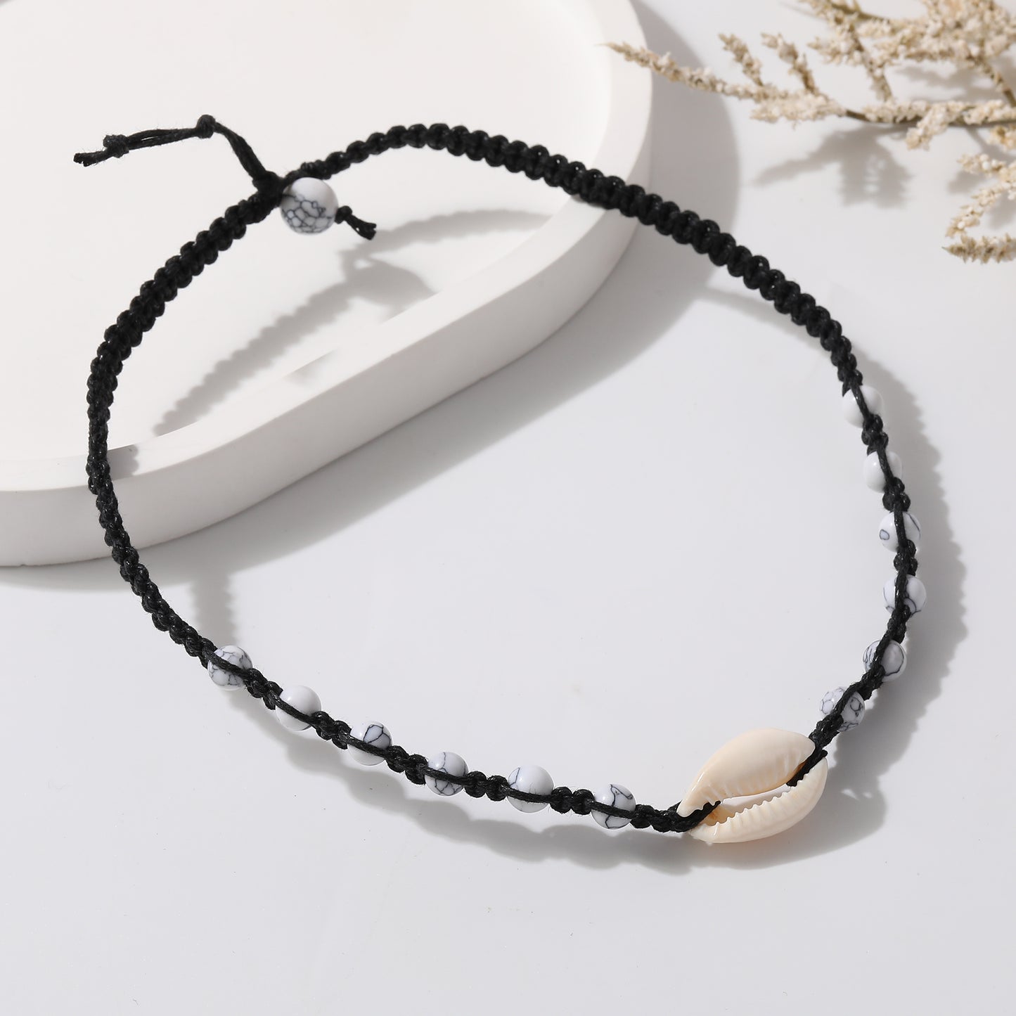 Boho Macrame Necklace with Cowrie Shells & Genuine Stones - Handcrafted Coastal Jewelry for Women - Perfect for Summer Style and Beach Vacations