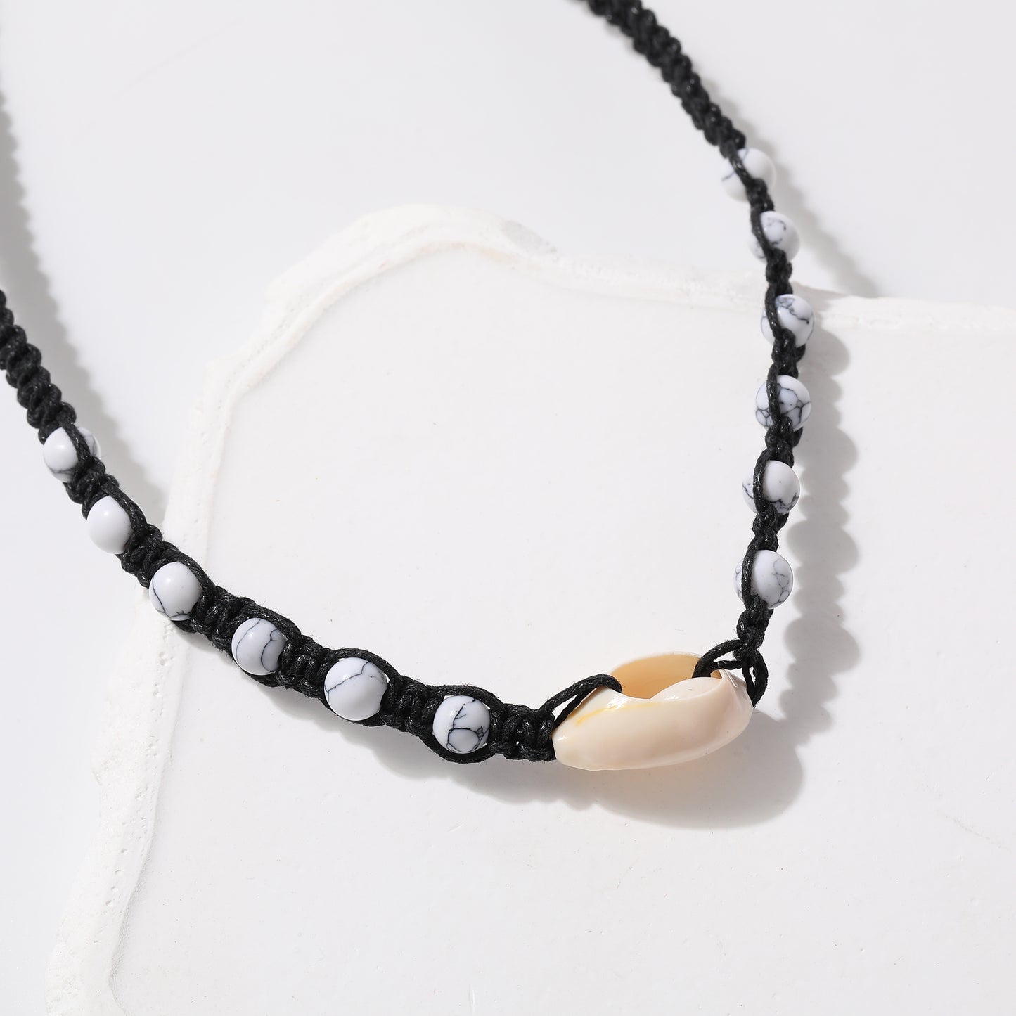 Boho Macrame Necklace with Cowrie Shells & Genuine Stones - Handcrafted Coastal Jewelry for Women - Perfect for Summer Style and Beach Vacations