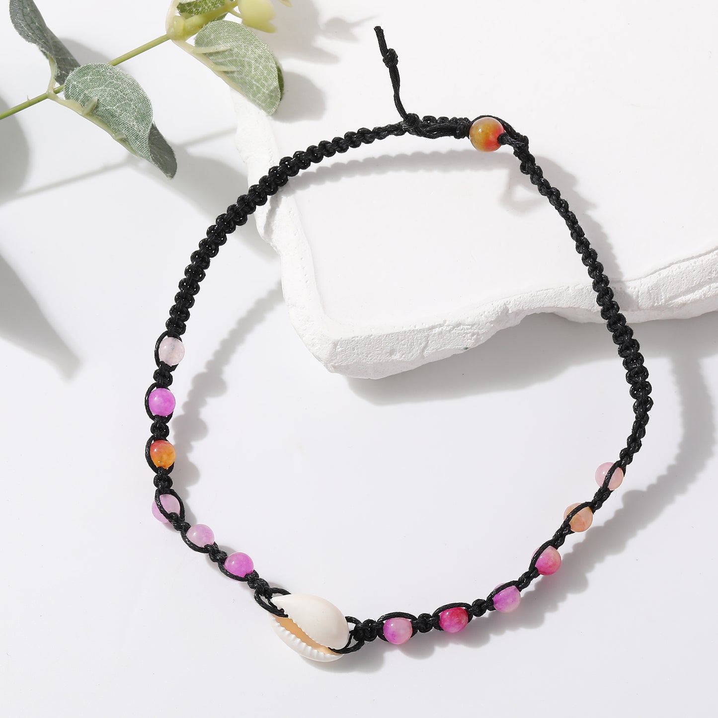 Boho Macrame Necklace with Cowrie Shells & Genuine Stones - Handcrafted Coastal Jewelry for Women - Perfect for Summer Style and Beach Vacations