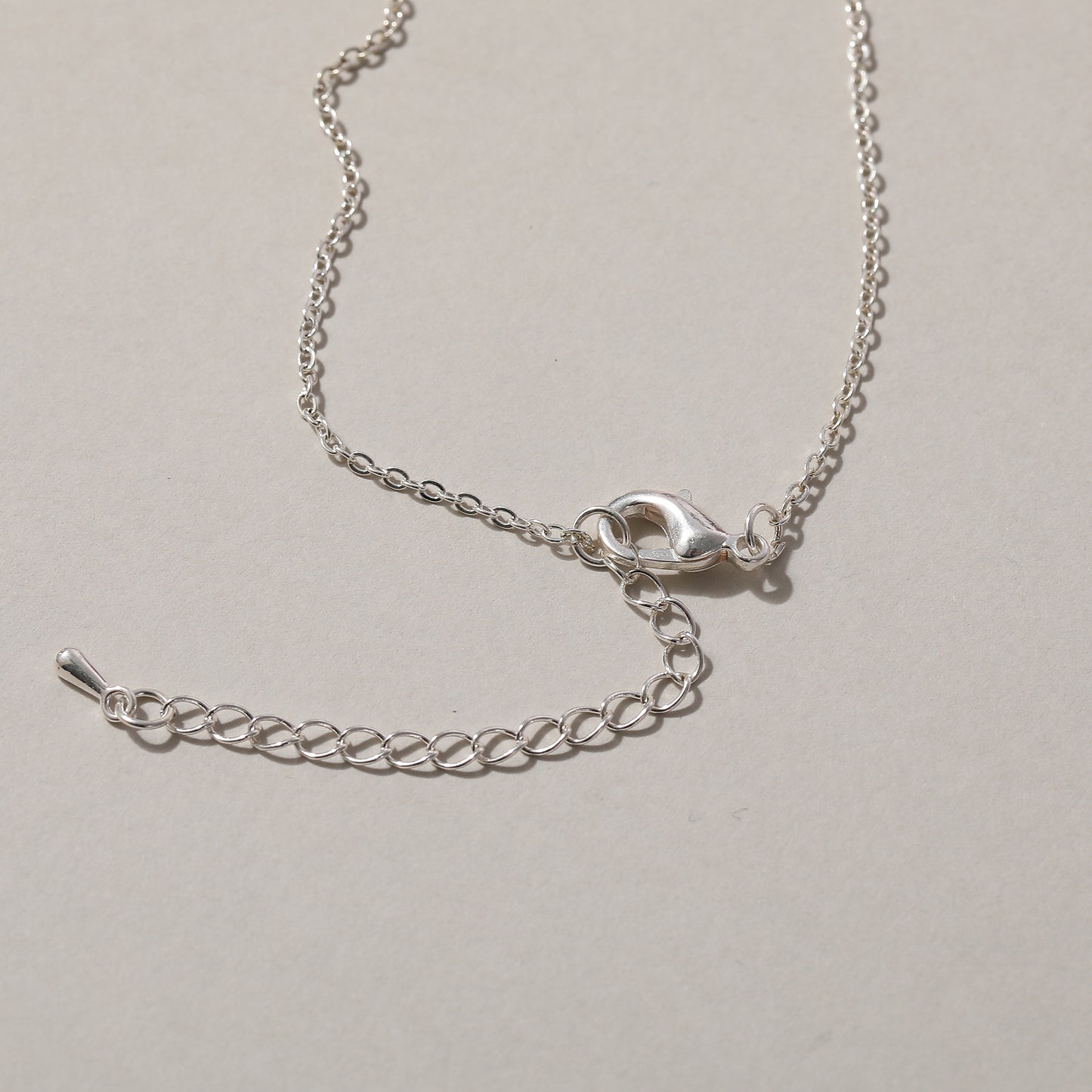 Assorted Heart Glass Bead Necklace on Silvery Chain (Random)