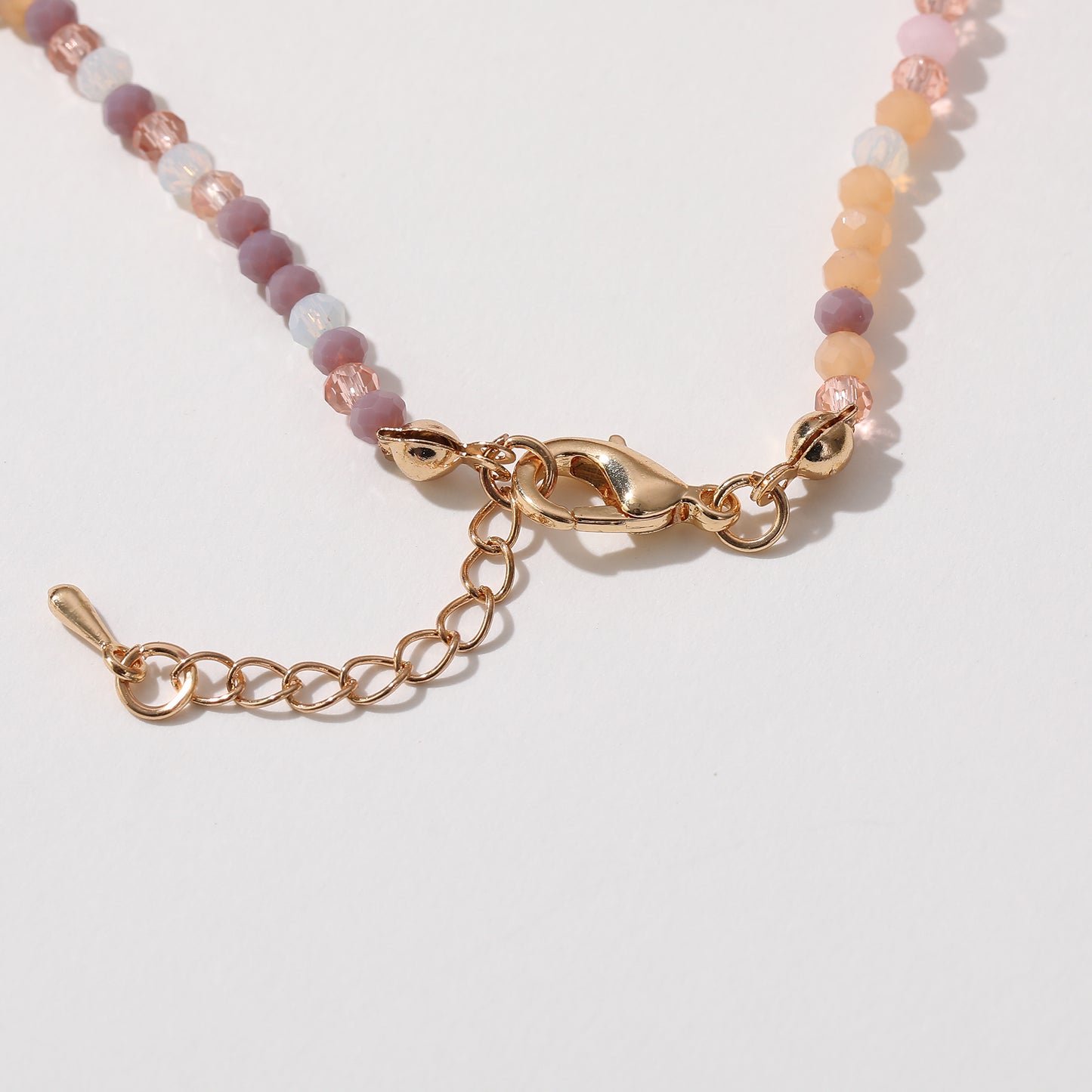 Multicolor Faceted Beads Anklet with Gold Moon & Stars - Elegant & Charming Jewelry for Women