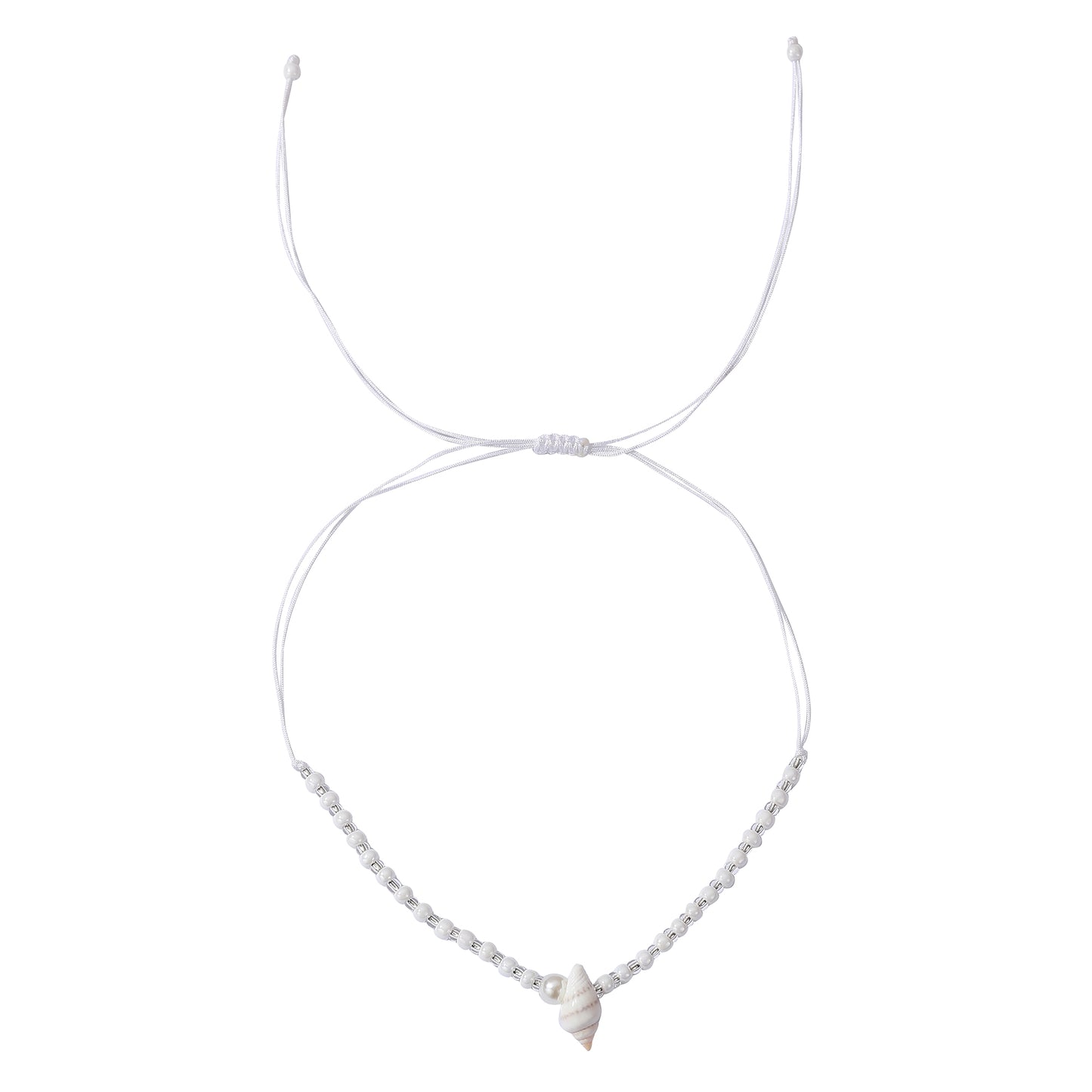 Boho Chic String Anklet with Shell Pearls & Silver Beads - Handcrafted Summer Jewelry for Women - Perfect for Beach Vacations, Festivals, or Everyday Style