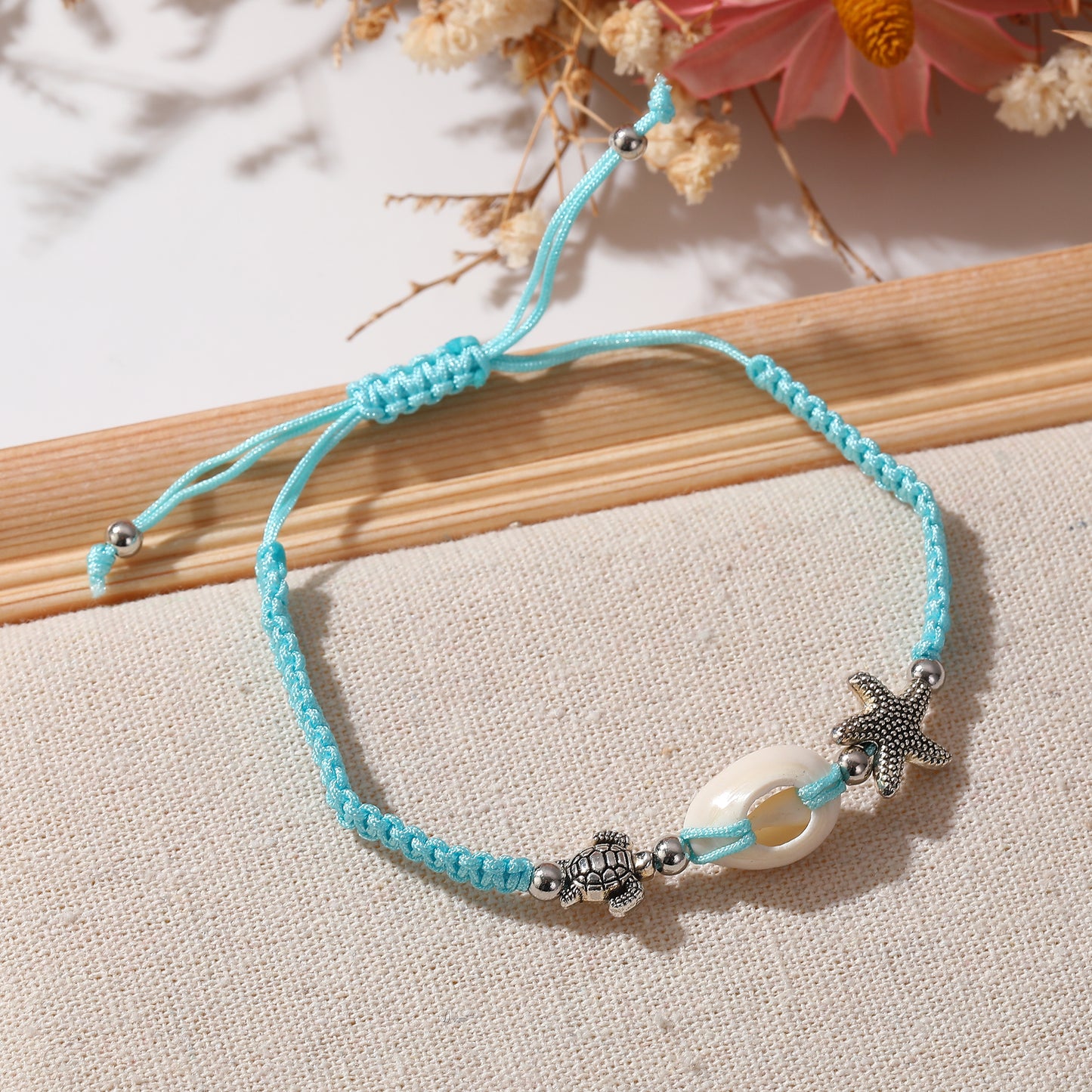 Beach-Inspired Bracelet with Starfish & Turtle Beads - Coastal Charm Jewelry for Women - Perfect for Summer Style, Beach Vacations, Gifts