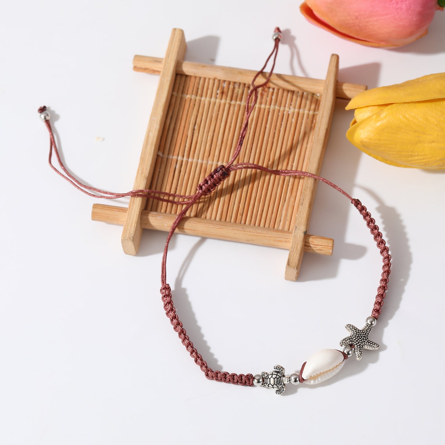 Beach-Inspired Bracelet with Starfish & Turtle Beads - Coastal Charm Jewelry for Women - Perfect for Summer Style, Beach Vacations, Gifts