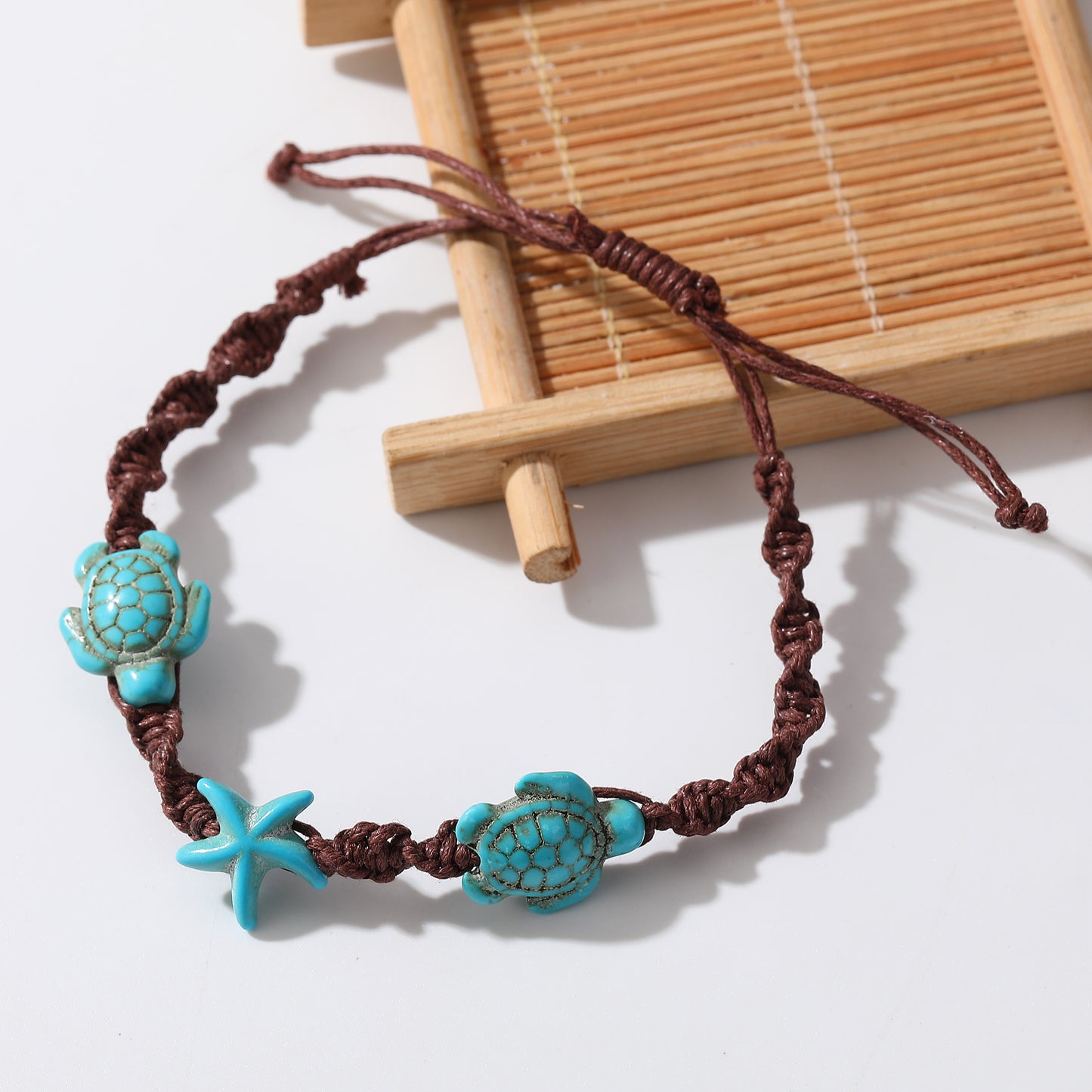 Ocean-Inspired Turquoise Charm Woven Bracelet Set - Boho Jewelry with Turtle & Star Charms - Perfect for Beach Lovers, Summer Style, Thoughtful Gifts