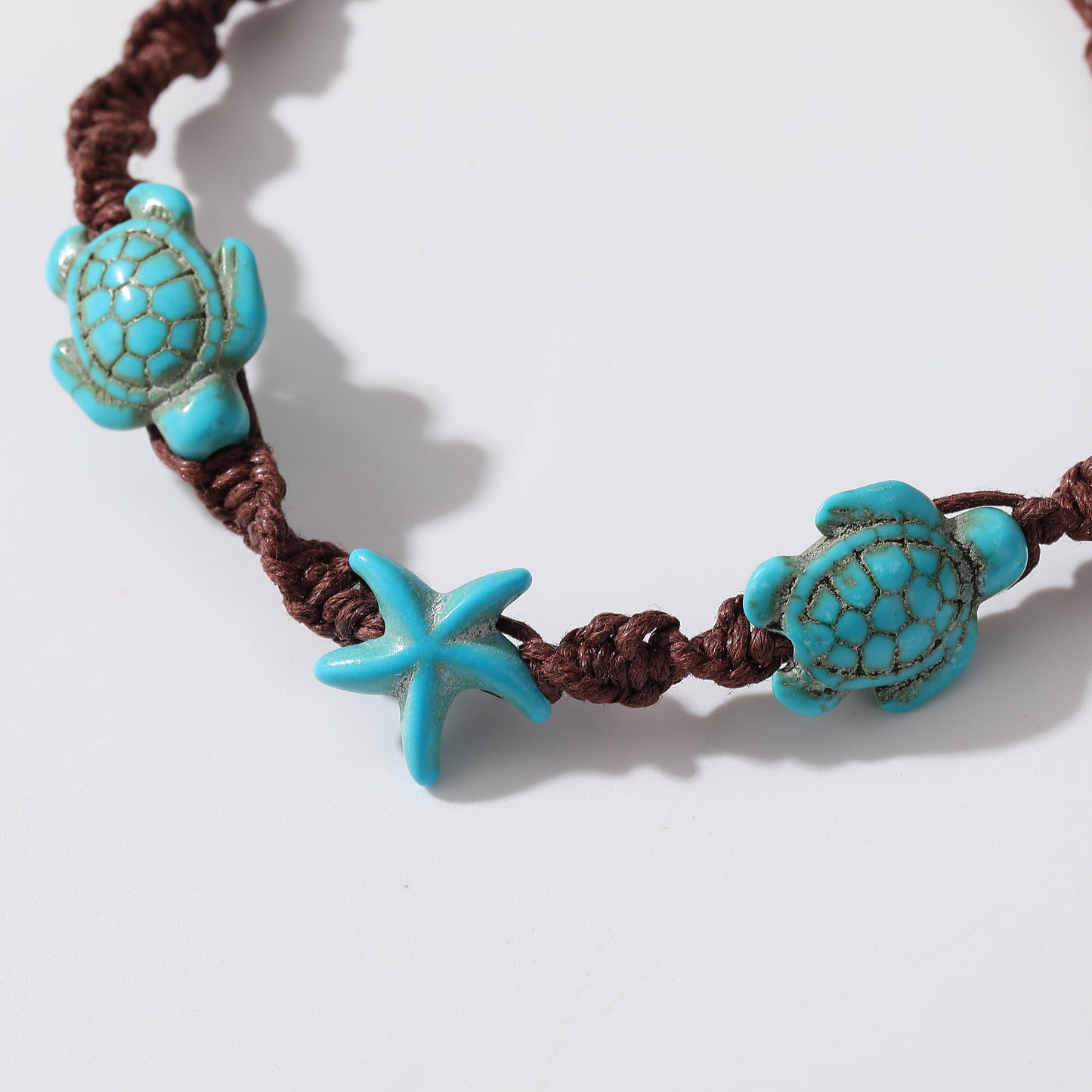 Ocean-Inspired Turquoise Charm Woven Bracelet Set - Boho Jewelry with Turtle & Star Charms - Perfect for Beach Lovers, Summer Style, Thoughtful Gifts