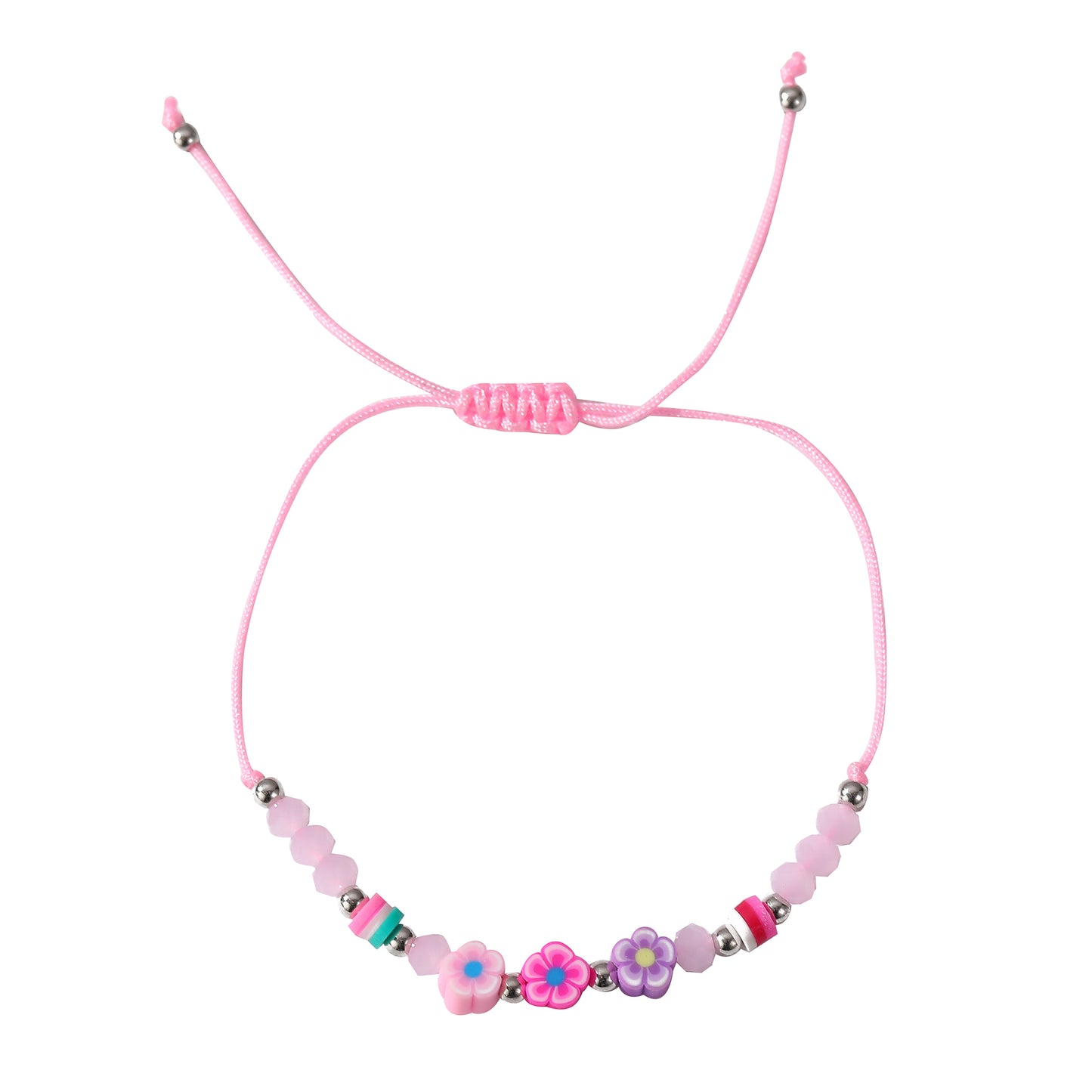 Colorful Handwoven String Bracelets with Round & Flower Beads - Boho Style Jewelry for Women