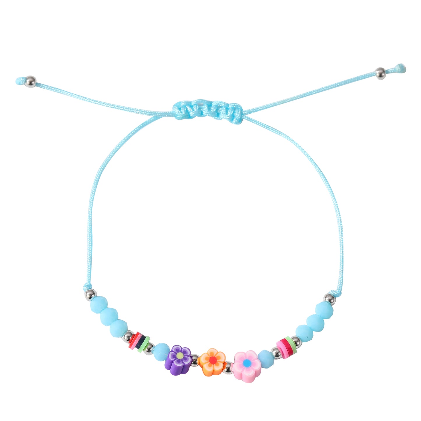 Colorful Handwoven String Bracelets with Round & Flower Beads - Boho Style Jewelry for Women