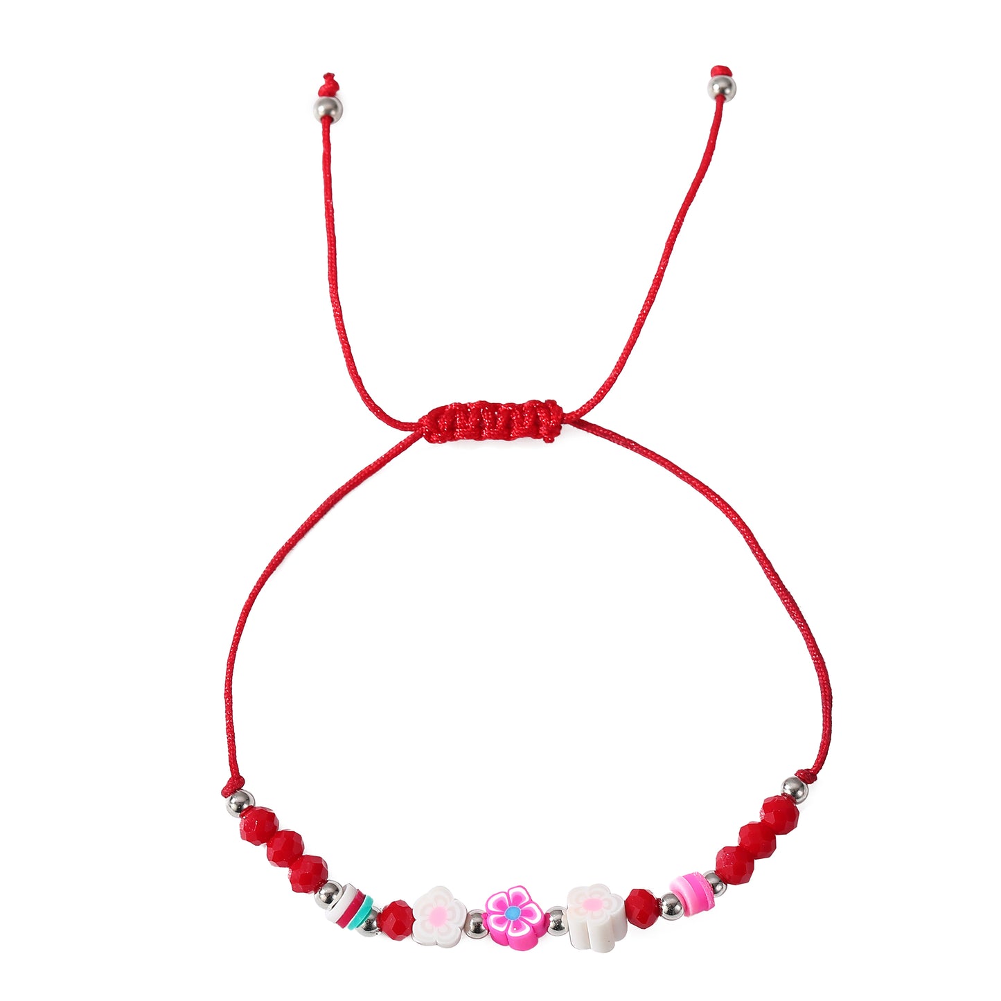 Colorful Handwoven String Bracelets with Round & Flower Beads - Boho Style Jewelry for Women