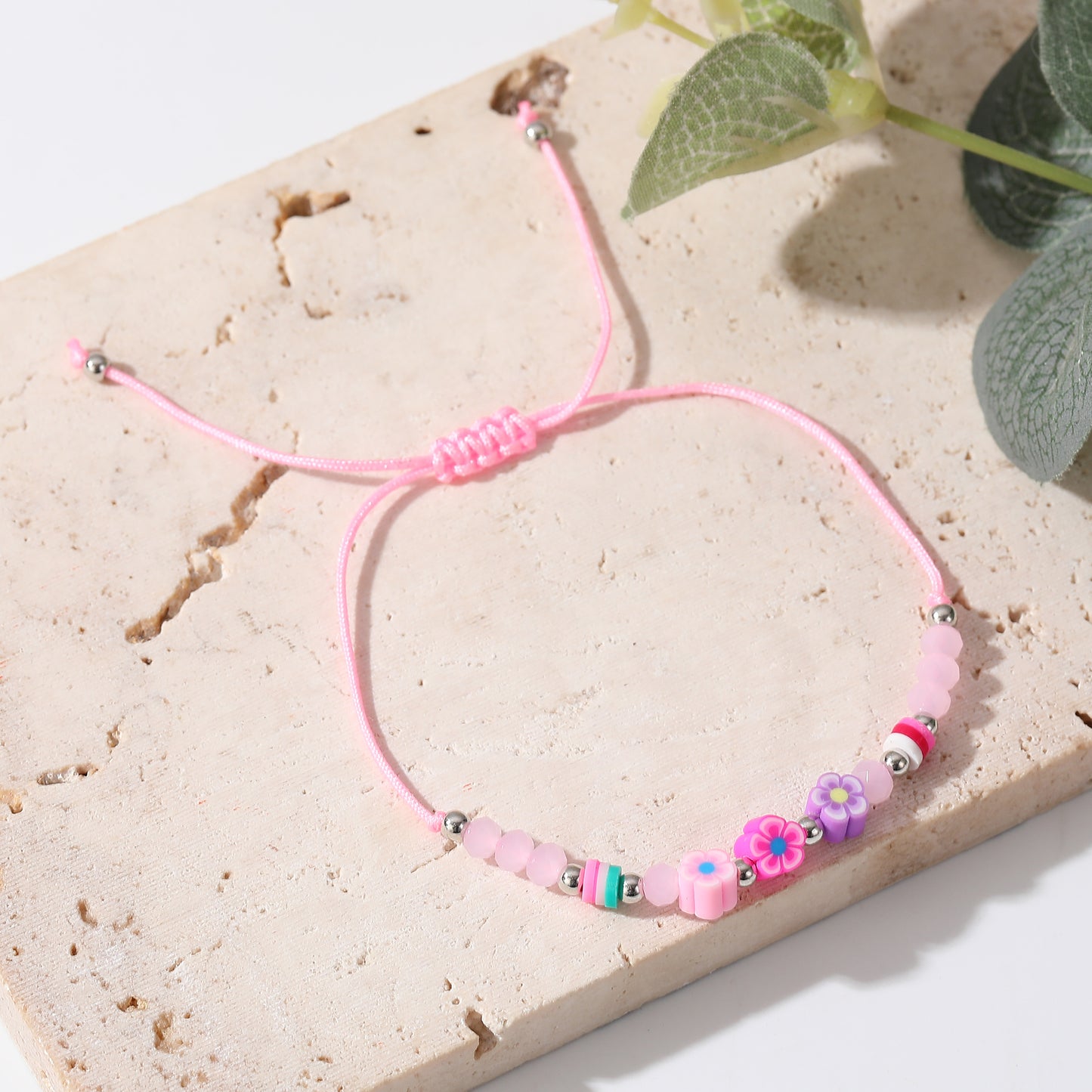 Colorful Handwoven String Bracelets with Round & Flower Beads - Boho Style Jewelry for Women