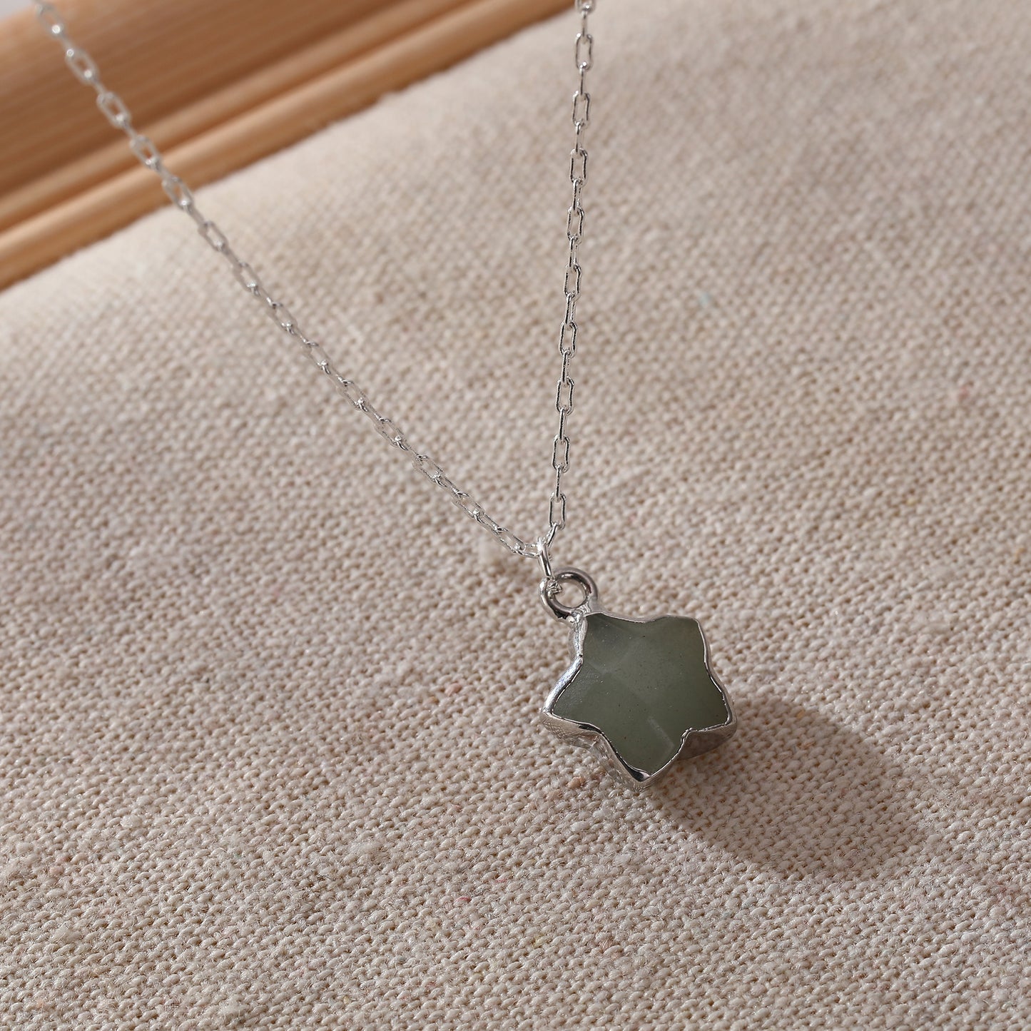 Colorful Natural Stone Star Necklaces on Silver Chain - Elegant & Unique Jewelry for Women