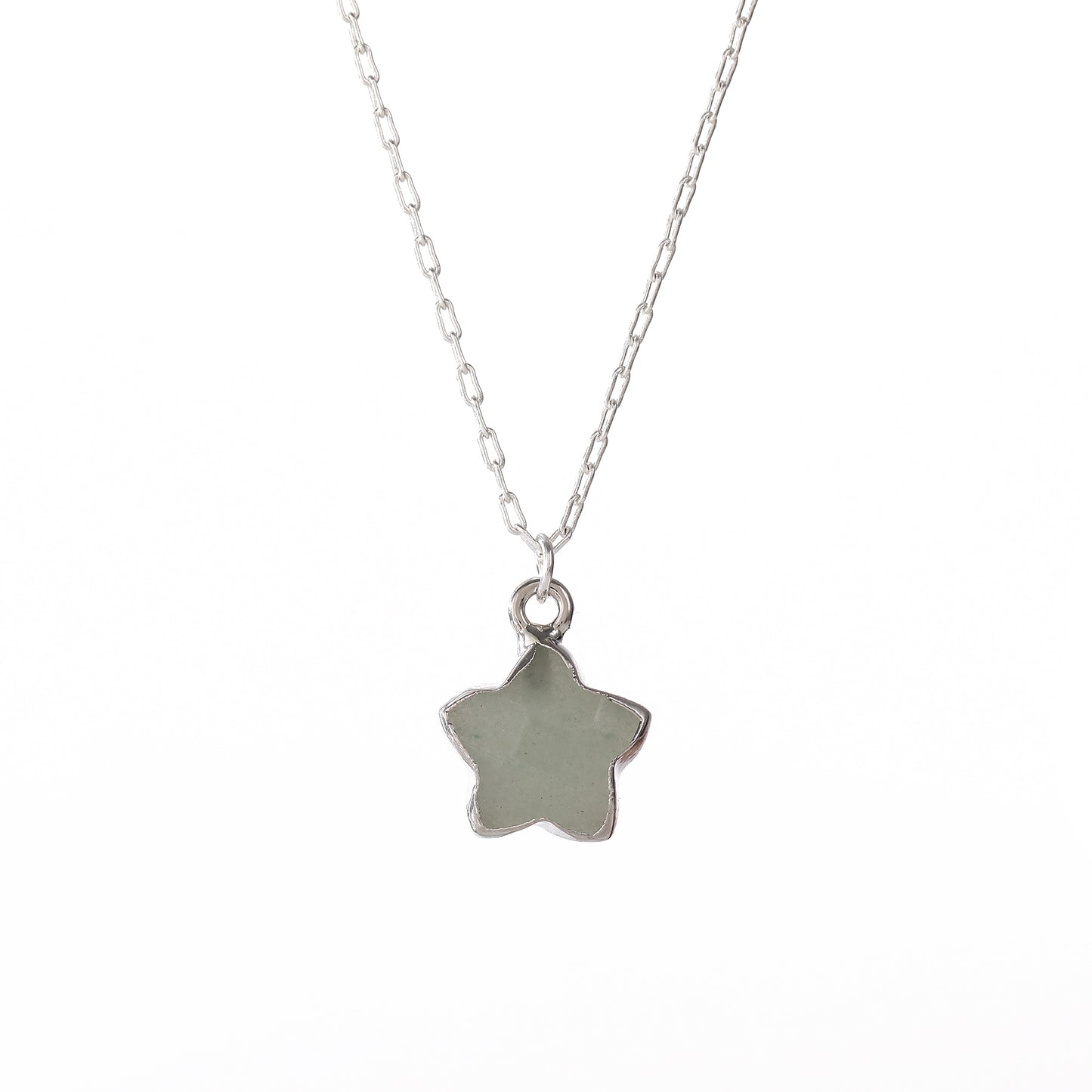 Colorful Natural Stone Star Necklaces on Silver Chain - Elegant & Unique Jewelry for Women