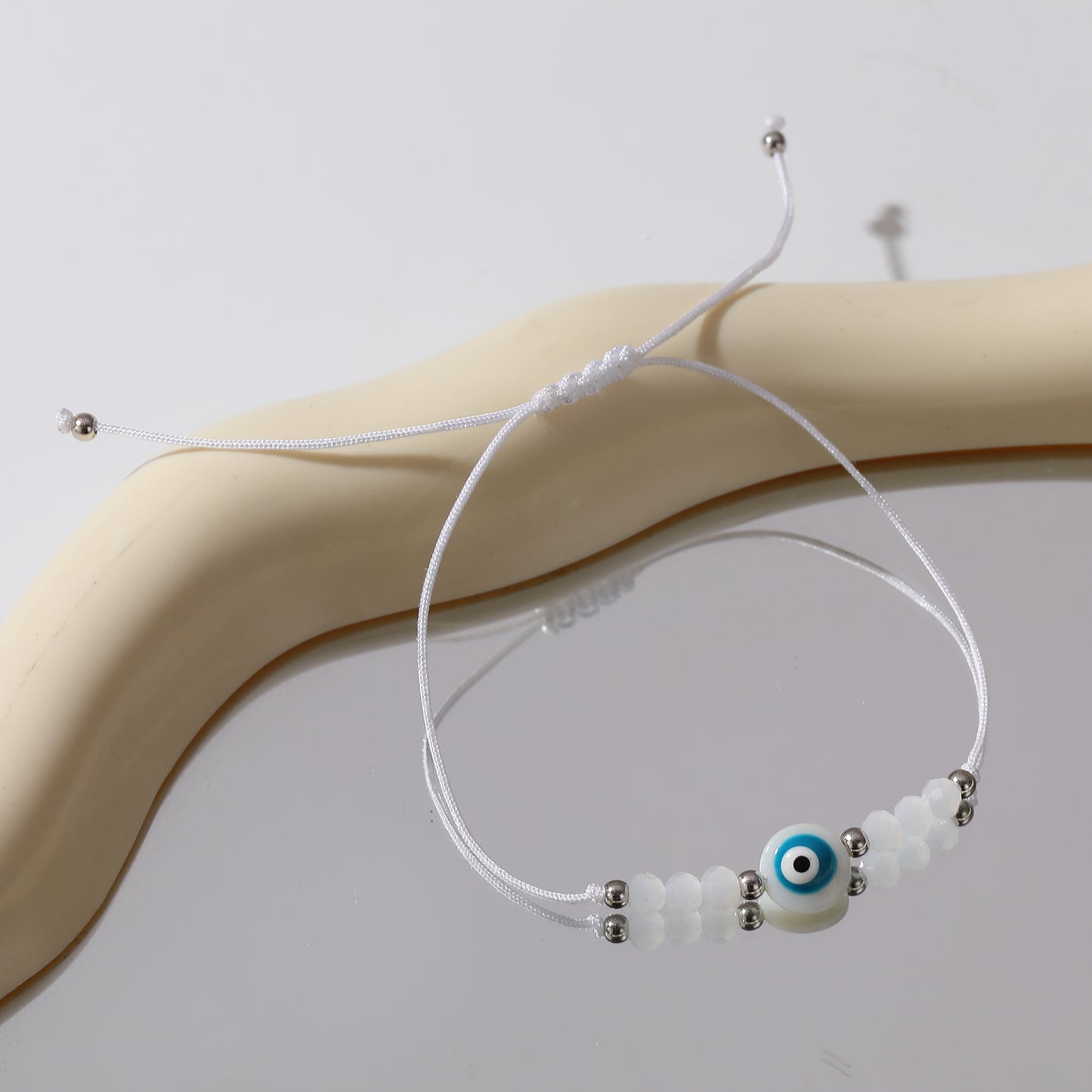 Assorted Adjustable String Lucky Eye Bead Bracelets - Protection & Style in Black, Blue, Pink & White