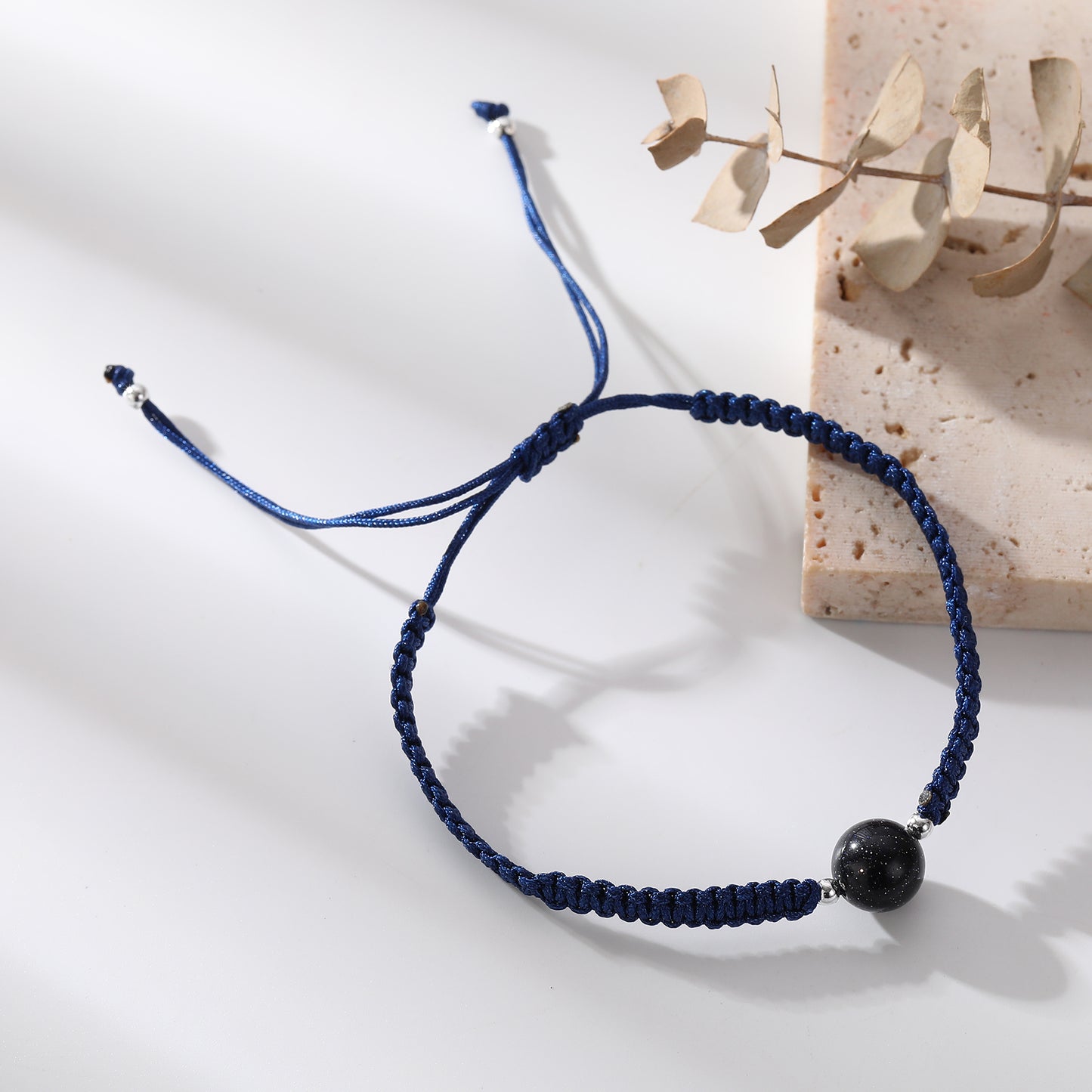 Assorted Adjustable Macrame Bracelets with Round Stone Beads - Handmade Boho Jewelry