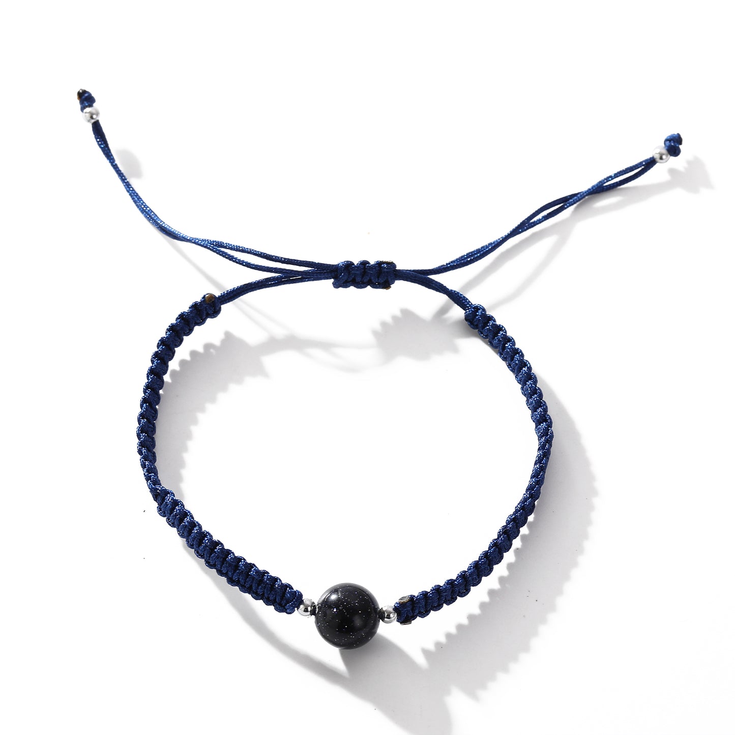 Assorted Adjustable Macrame Bracelets with Round Stone Beads - Handmade Boho Jewelry
