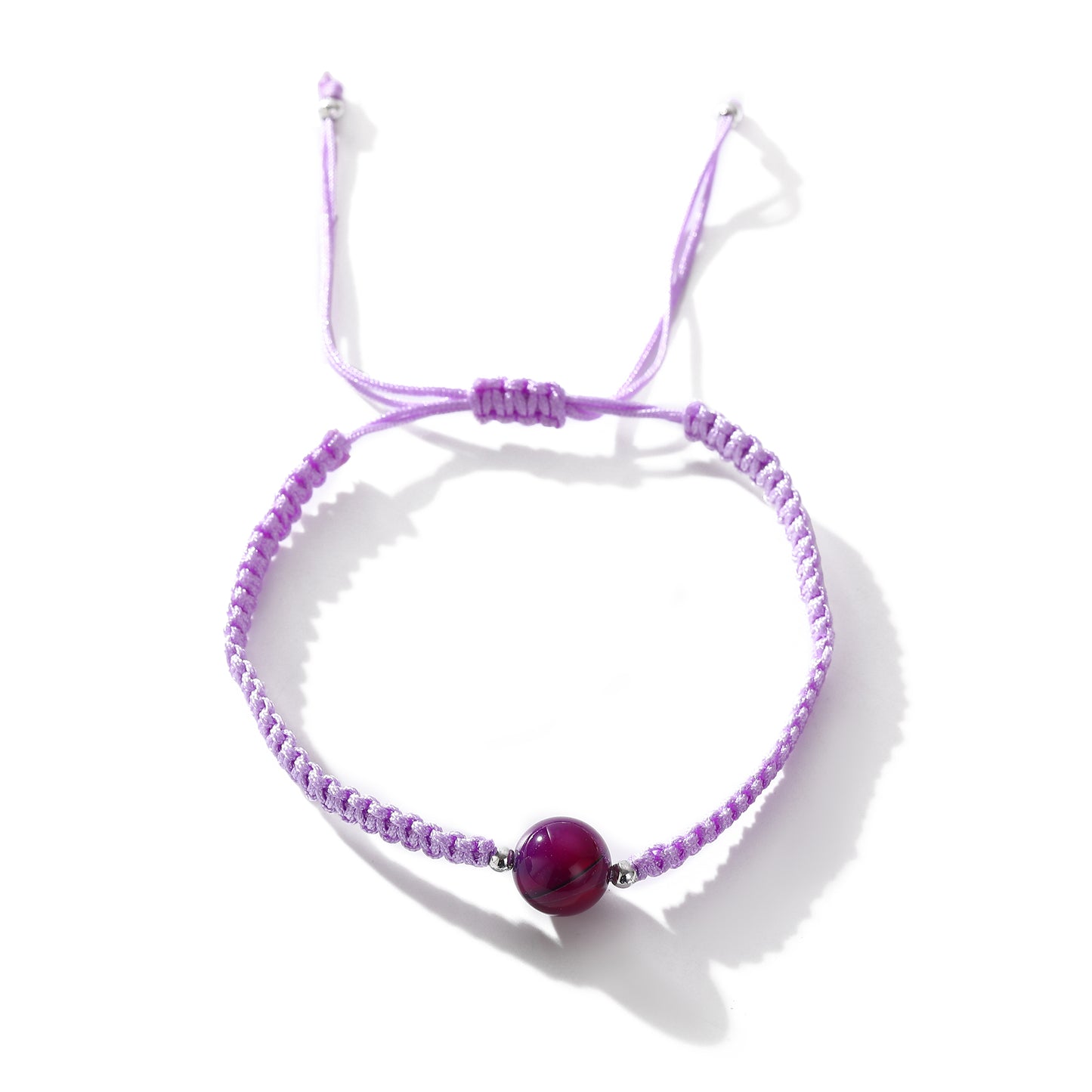 Assorted Adjustable Macrame Bracelets with Round Stone Beads - Handmade Boho Jewelry