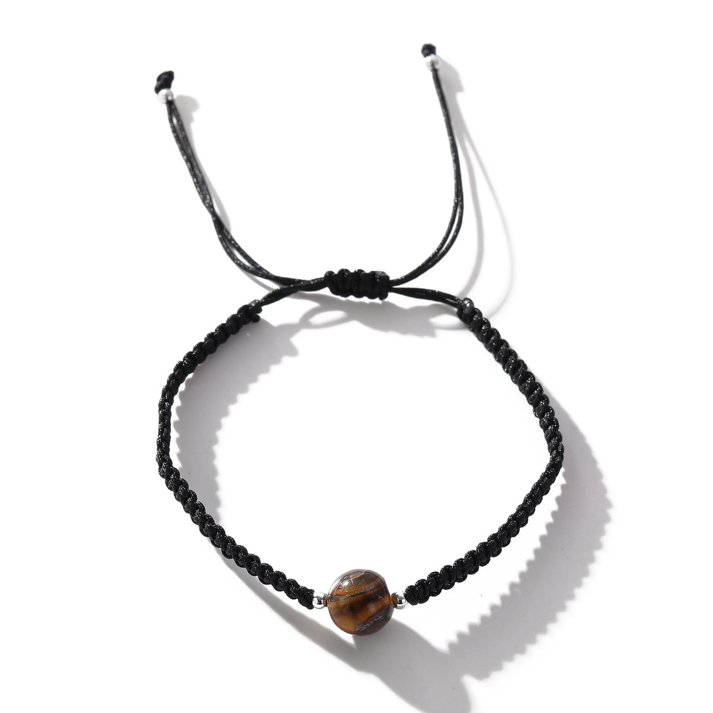 Assorted Adjustable Macrame Bracelets with Round Stone Beads - Handmade Boho Jewelry