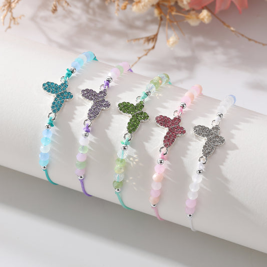 Colorful Crystal Butterfly Charm Beaded Bracelets - Elegant & Durable Jewelry for Women and Girls - Perfect for Everyday Wear and Special Occasions