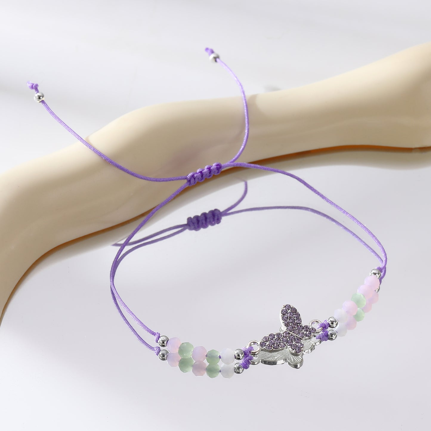 Colorful Crystal Butterfly Charm Beaded Bracelets - Elegant & Durable Jewelry for Women and Girls - Perfect for Everyday Wear and Special Occasions