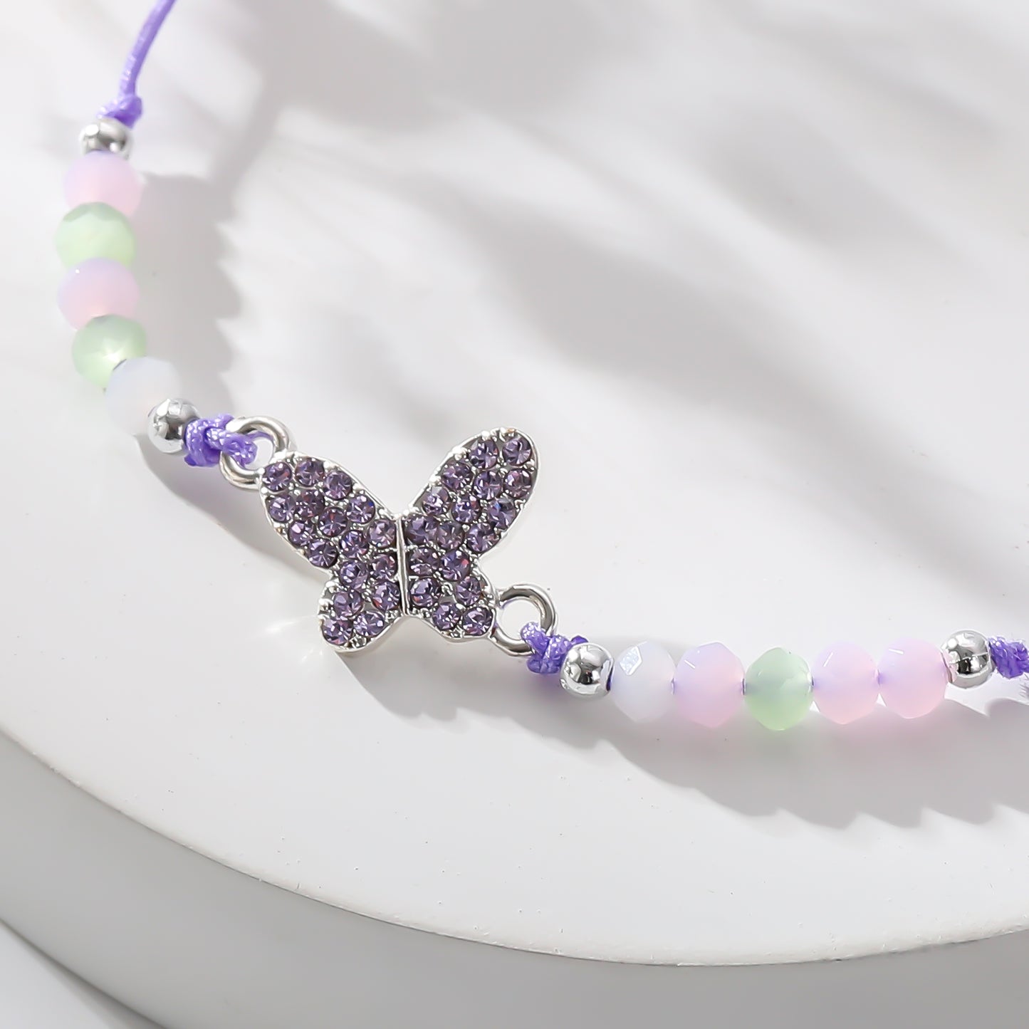 Colorful Crystal Butterfly Charm Beaded Bracelets - Elegant & Durable Jewelry for Women and Girls - Perfect for Everyday Wear and Special Occasions