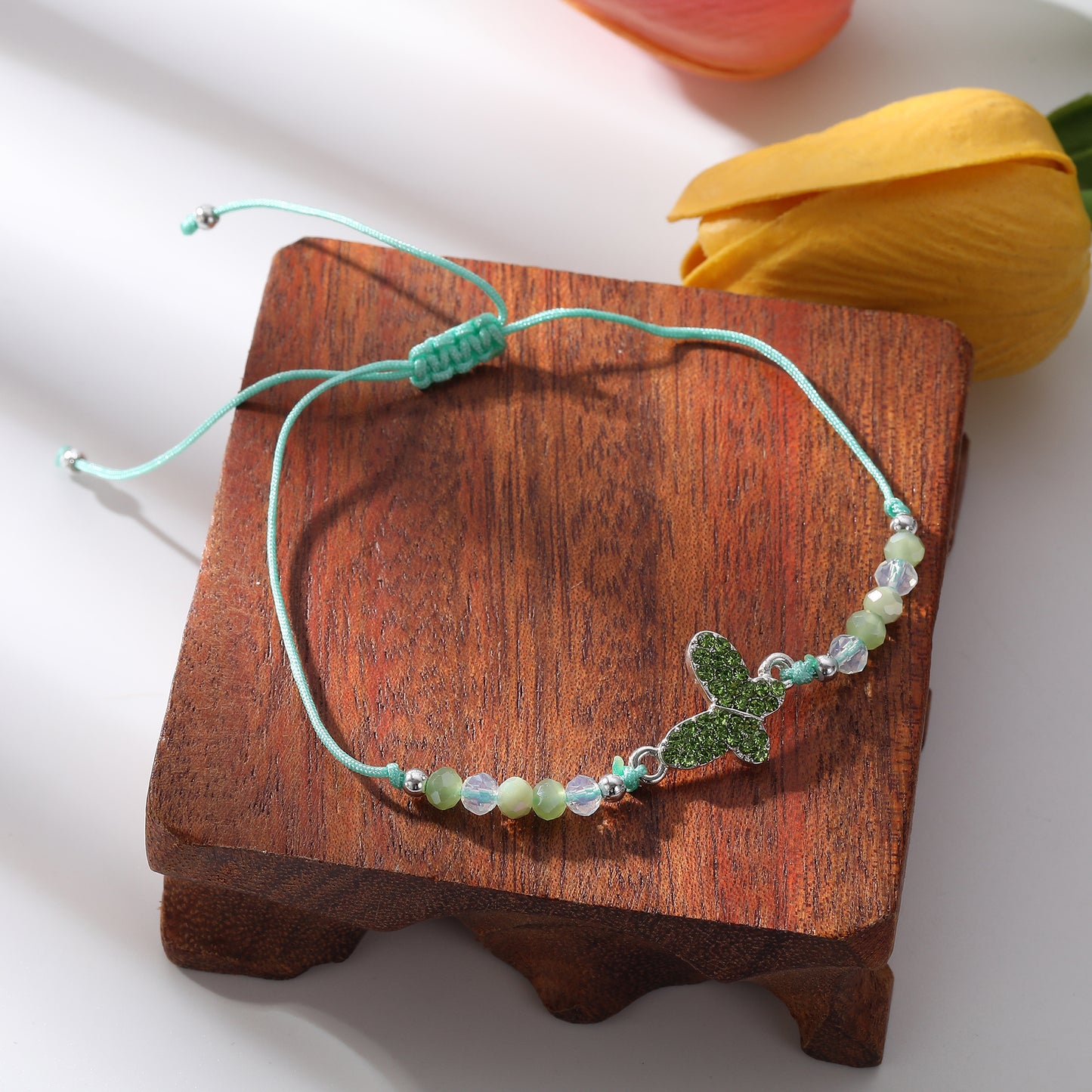 Colorful Crystal Butterfly Charm Beaded Bracelets - Elegant & Durable Jewelry for Women and Girls - Perfect for Everyday Wear and Special Occasions