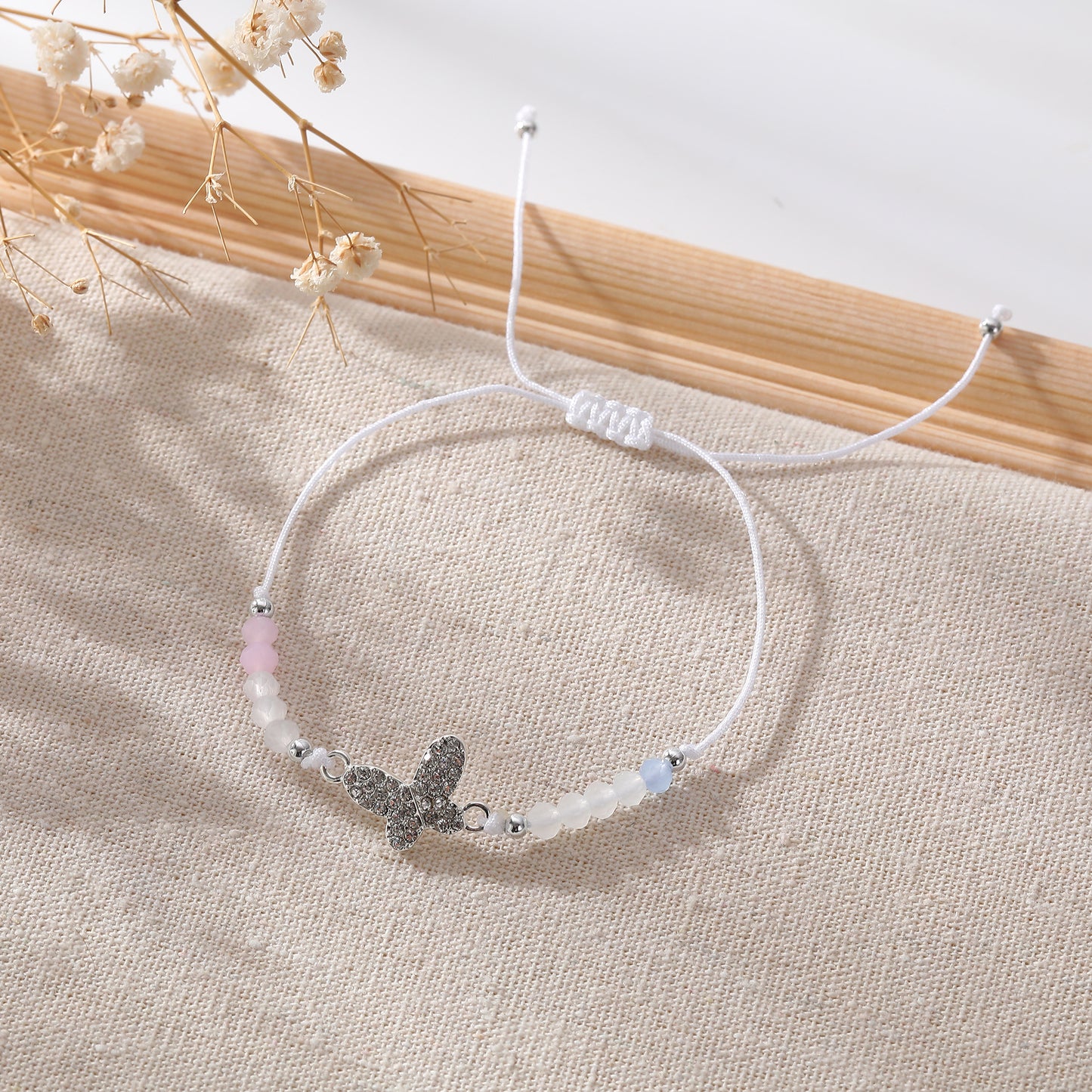 Colorful Crystal Butterfly Charm Beaded Bracelets - Elegant & Durable Jewelry for Women and Girls - Perfect for Everyday Wear and Special Occasions
