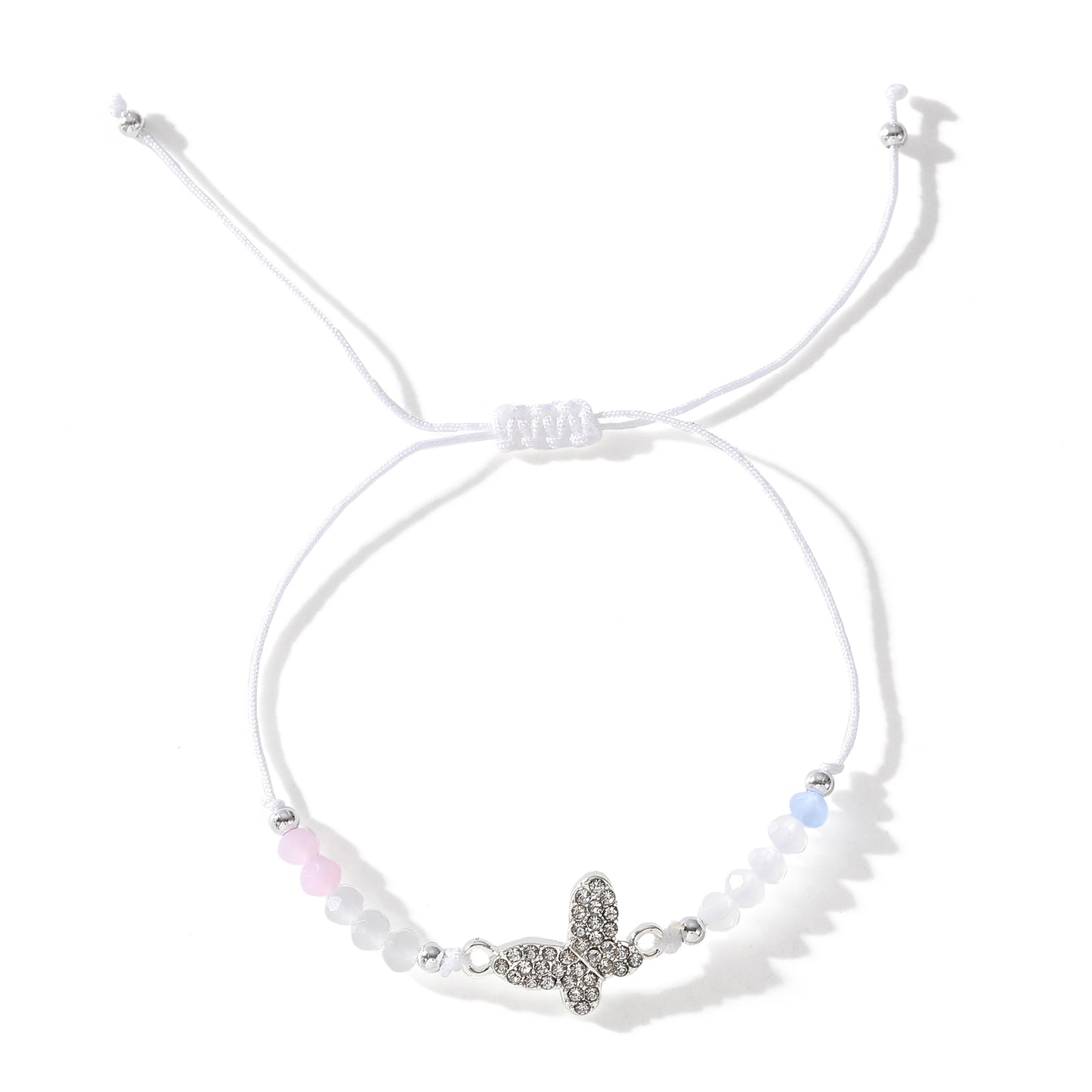 Colorful Crystal Butterfly Charm Beaded Bracelets - Elegant & Durable Jewelry for Women and Girls - Perfect for Everyday Wear and Special Occasions