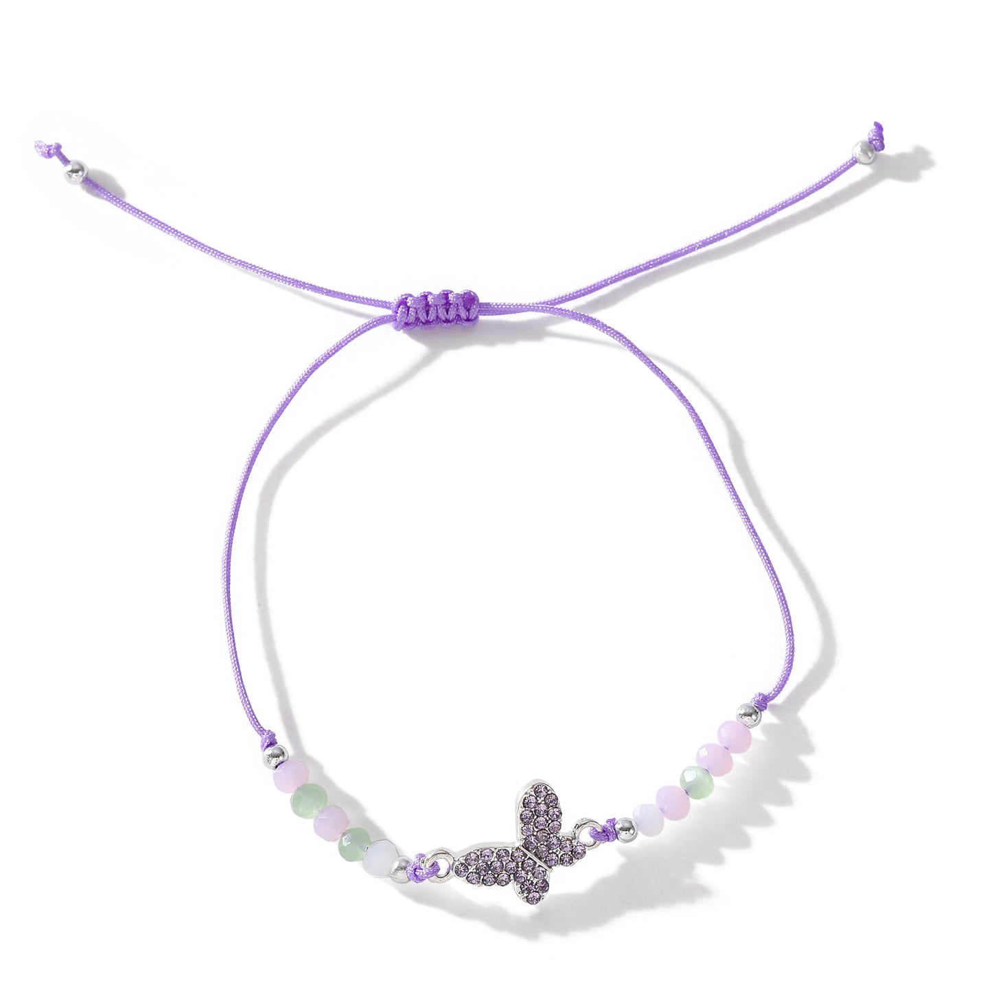 Colorful Crystal Butterfly Charm Beaded Bracelets - Elegant & Durable Jewelry for Women and Girls - Perfect for Everyday Wear and Special Occasions