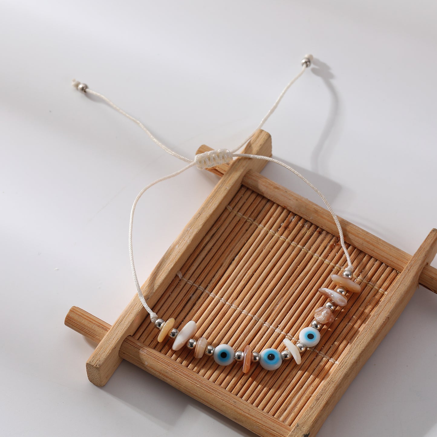Lucky Eye Beads Bracelet with Stones - Colorful Adjustable Protection Bracelet for Good Fortune & Stylish Everyday Wear