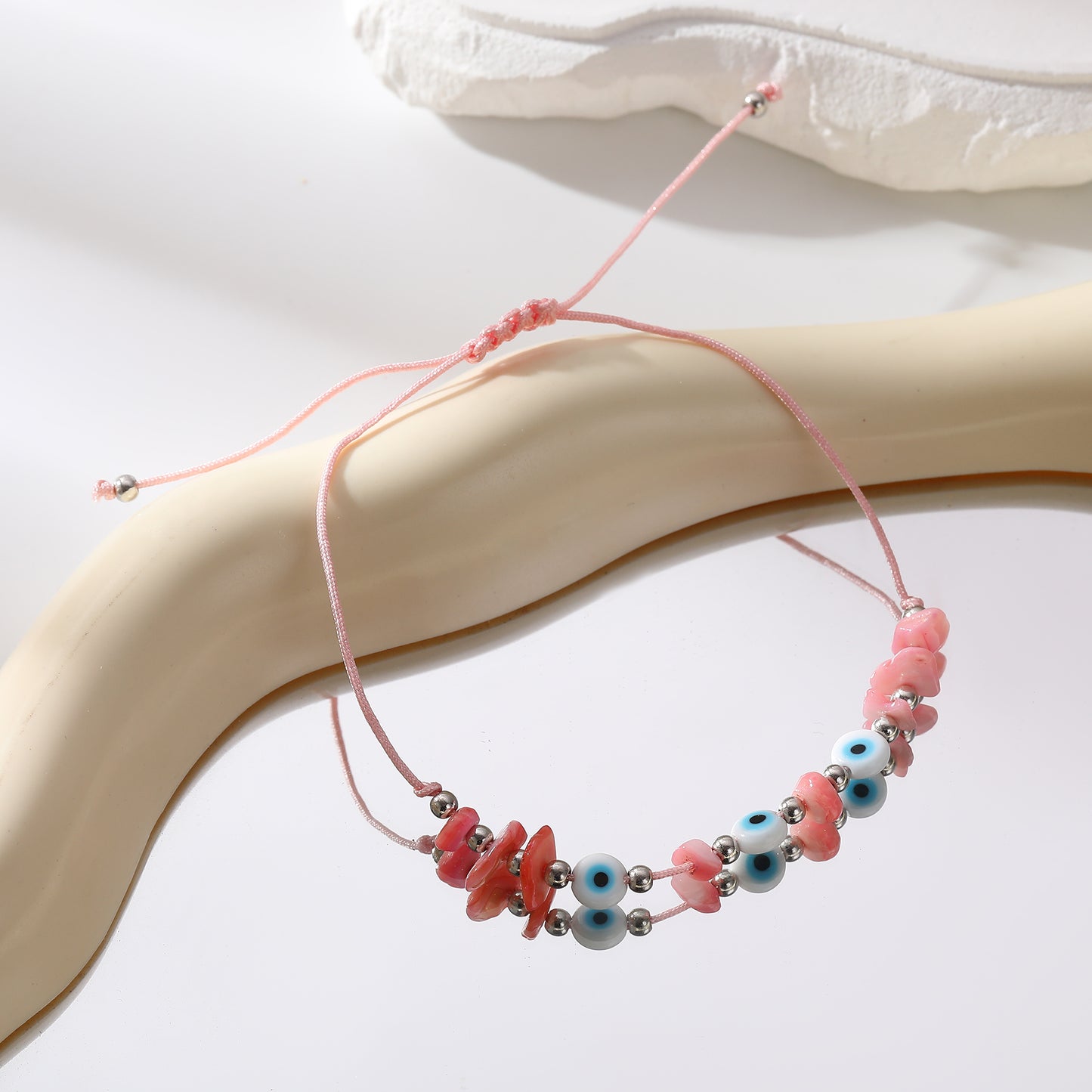 Lucky Eye Beads Bracelet with Stones - Colorful Adjustable Protection Bracelet for Good Fortune & Stylish Everyday Wear