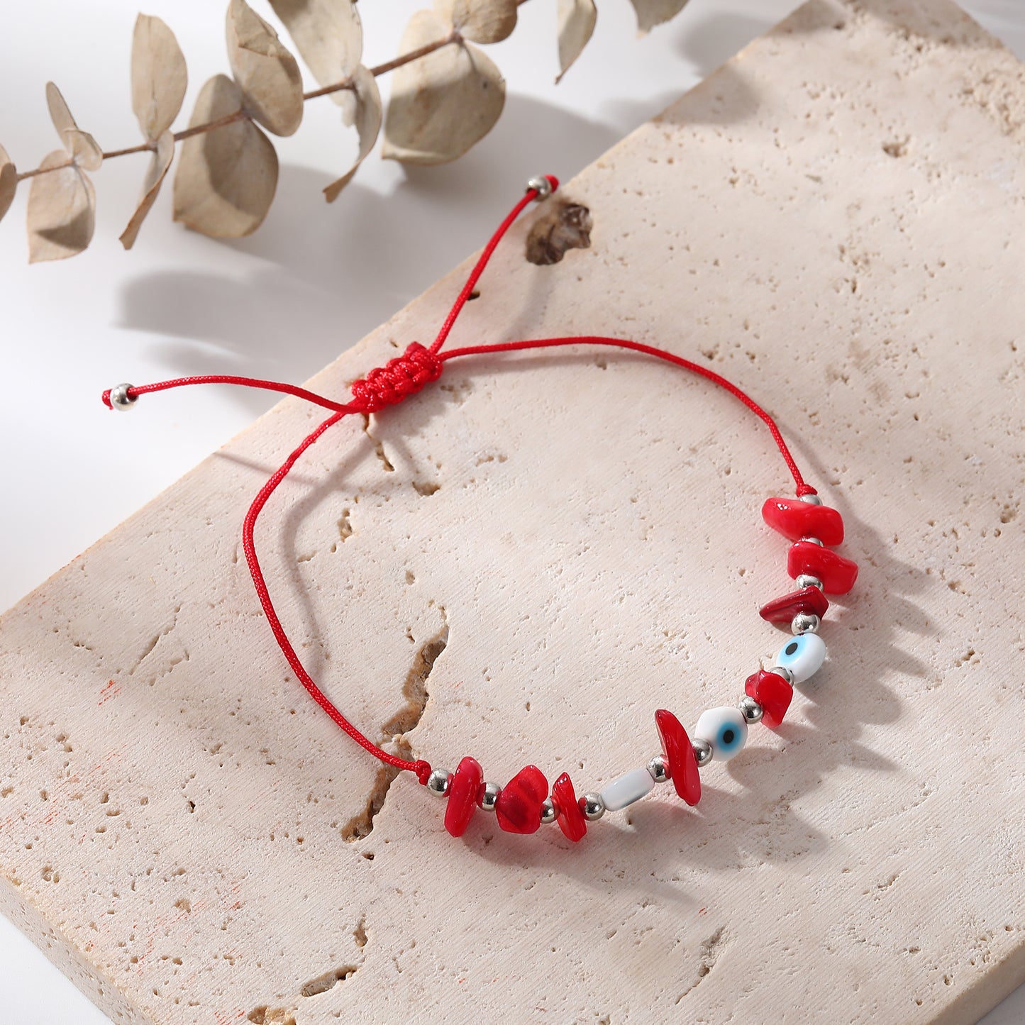 Lucky Eye Beads Bracelet with Stones - Colorful Adjustable Protection Bracelet for Good Fortune & Stylish Everyday Wear