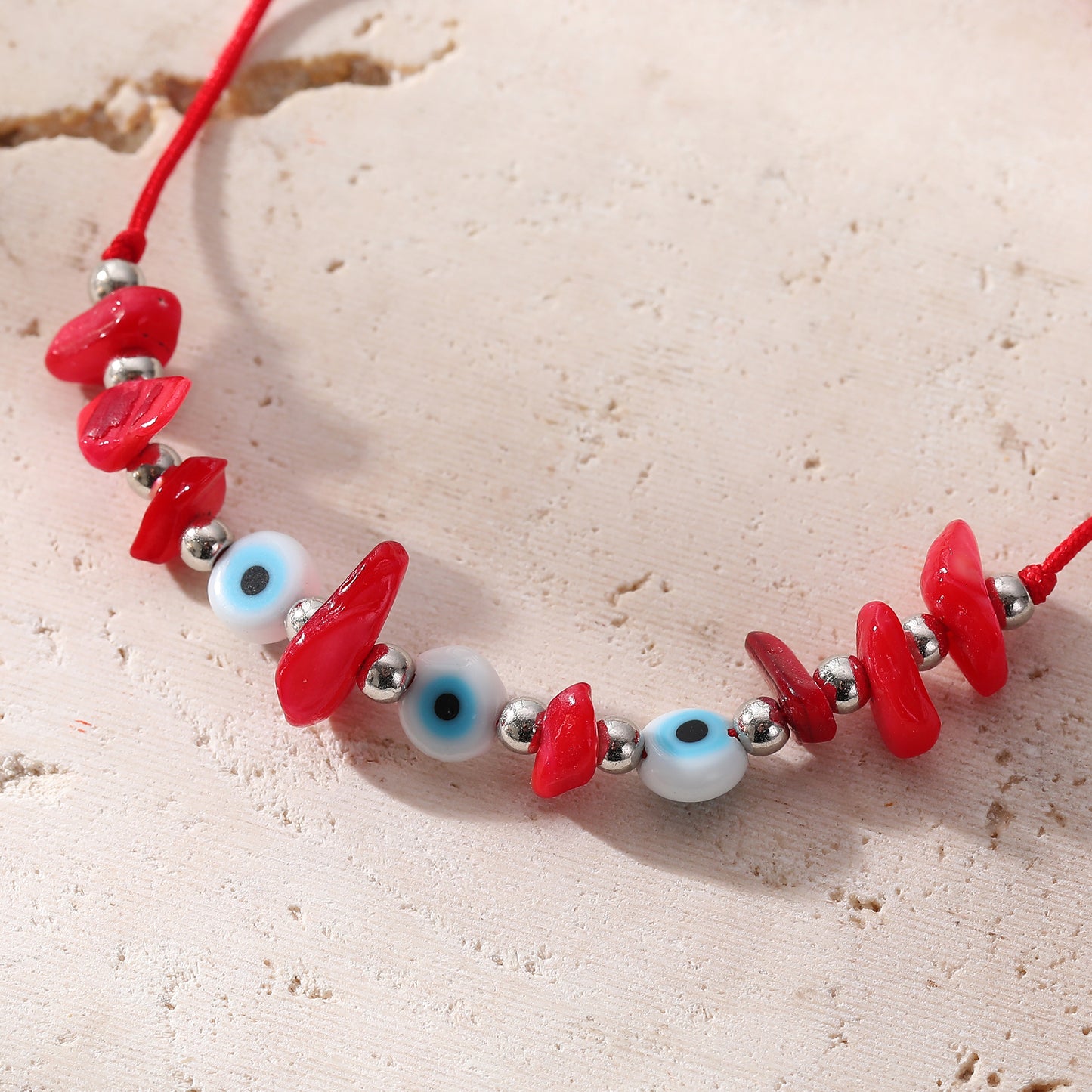 Lucky Eye Beads Bracelet with Stones - Colorful Adjustable Protection Bracelet for Good Fortune & Stylish Everyday Wear