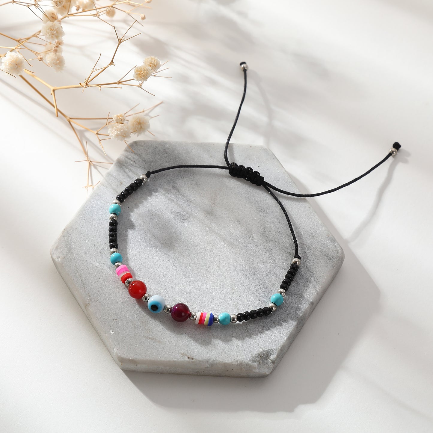 Adjustable Lucky Eye Beaded Bracelets - Colorful & Versatile Jewelry for Women - Perfect for Summer Style and Everyday Wear