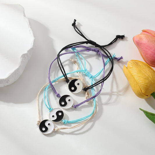 Adjustable Yin Yang Bracelet – Colorful String Friendship Jewelry