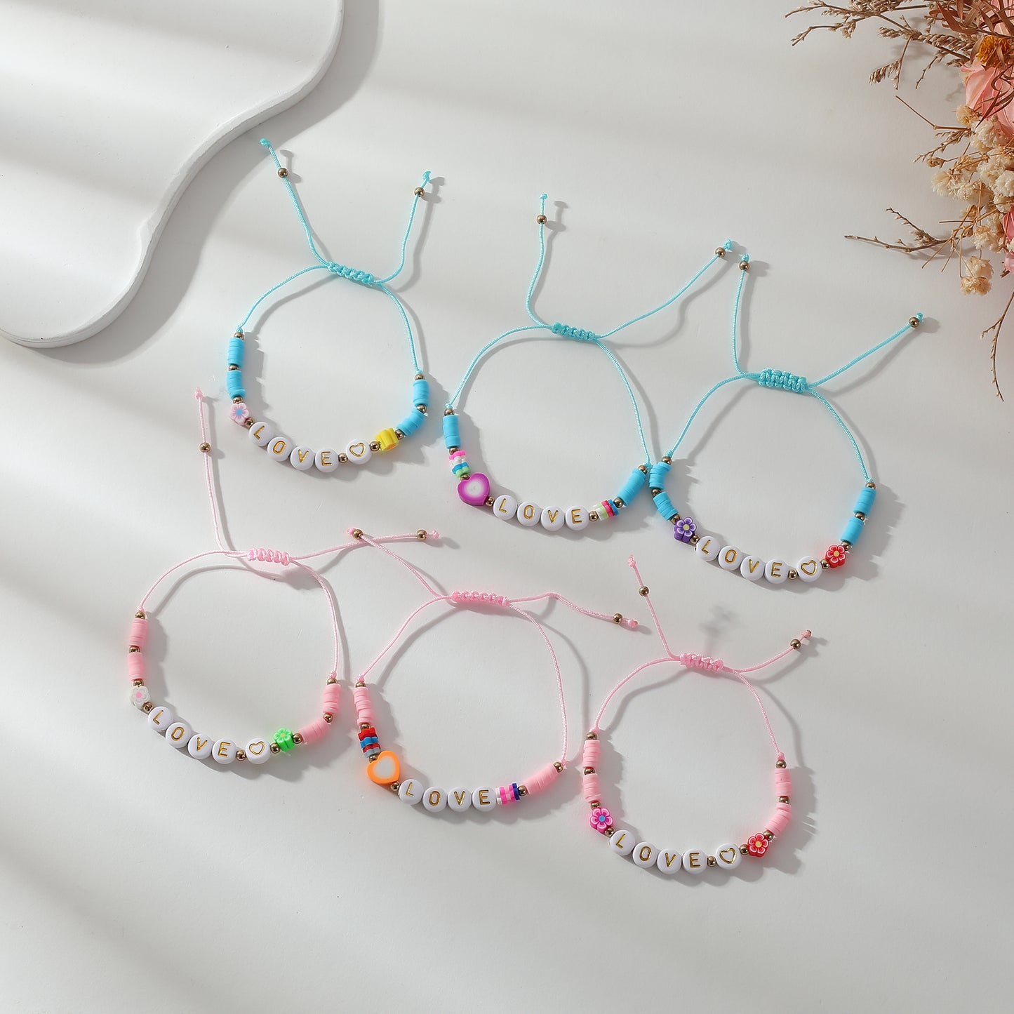 Adjustable "LOVE" Word Bracelets - Colorful Beaded String Jewelry for Kids & Teens, Perfect for Gifts