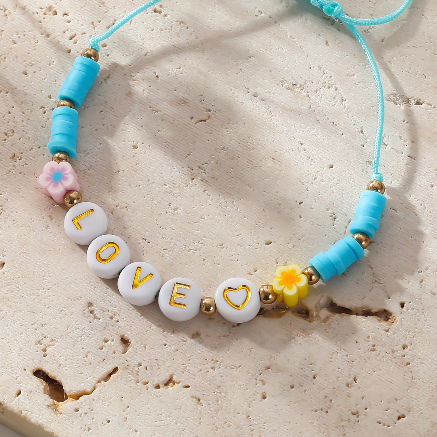 Adjustable "LOVE" Word Bracelets - Colorful Beaded String Jewelry for Kids & Teens, Perfect for Gifts