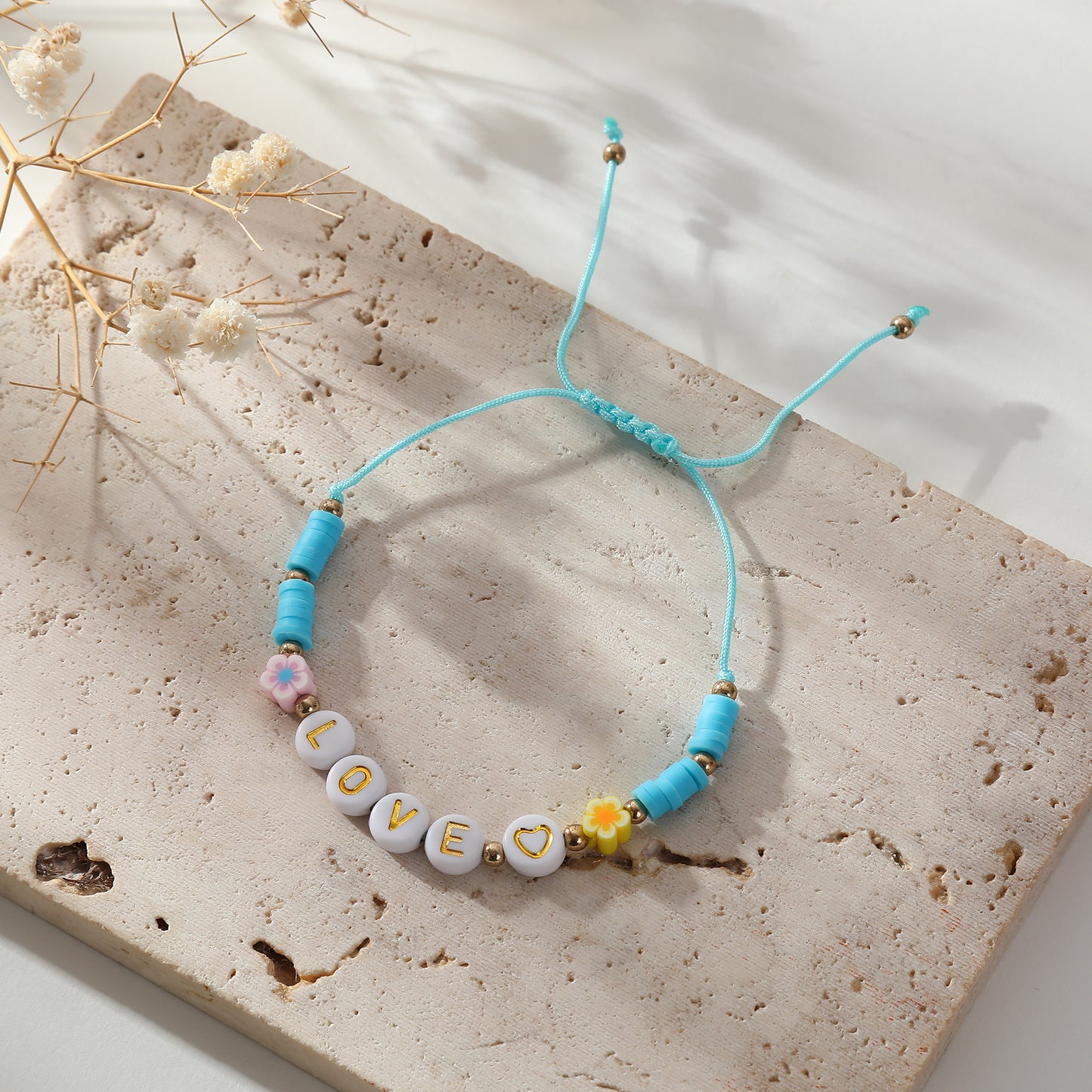 Adjustable "LOVE" Word Bracelets - Colorful Beaded String Jewelry for Kids & Teens, Perfect for Gifts