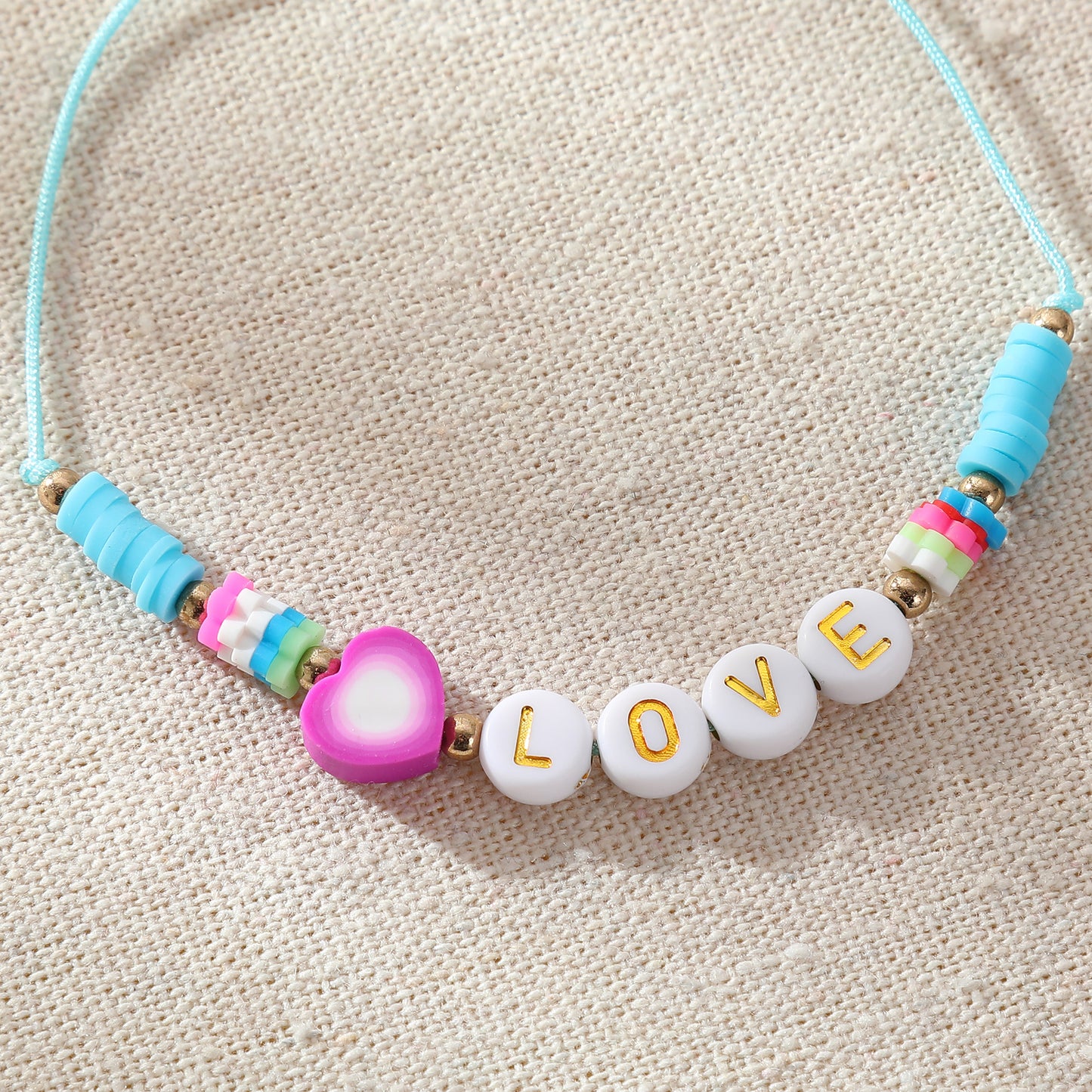 Adjustable "LOVE" Word Bracelets - Colorful Beaded String Jewelry for Kids & Teens, Perfect for Gifts