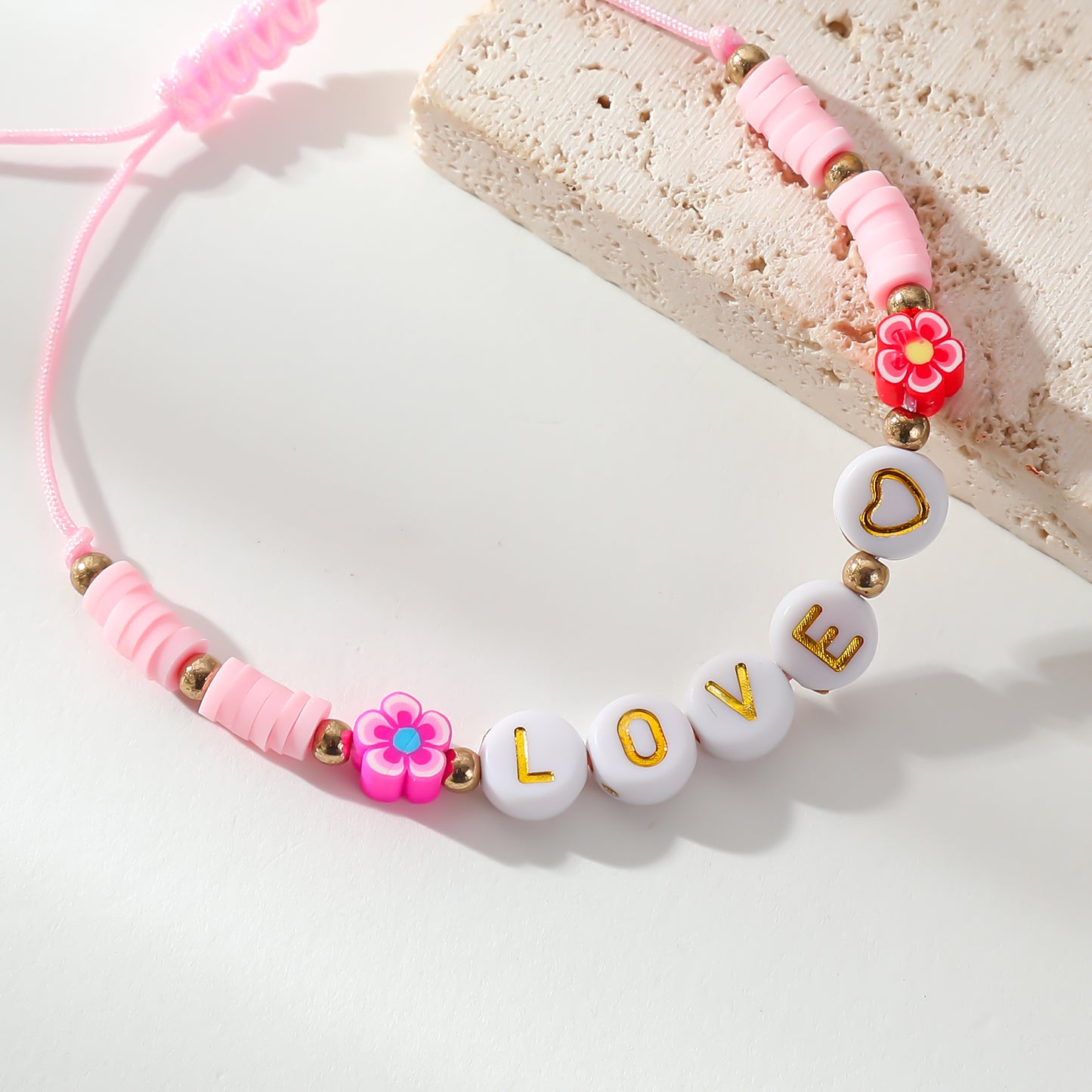 Adjustable "LOVE" Word Bracelets - Colorful Beaded String Jewelry for Kids & Teens, Perfect for Gifts