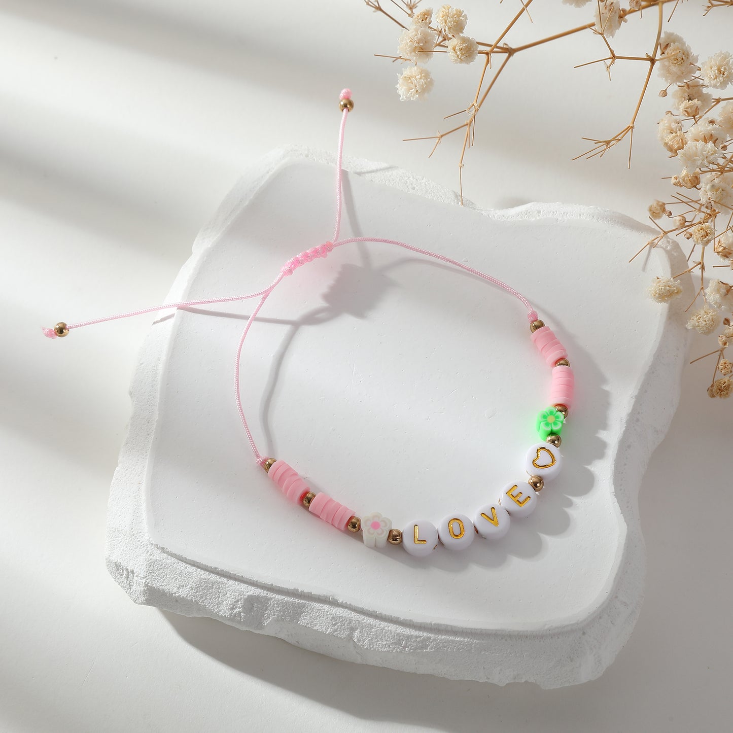 Adjustable "LOVE" Word Bracelets - Colorful Beaded String Jewelry for Kids & Teens, Perfect for Gifts