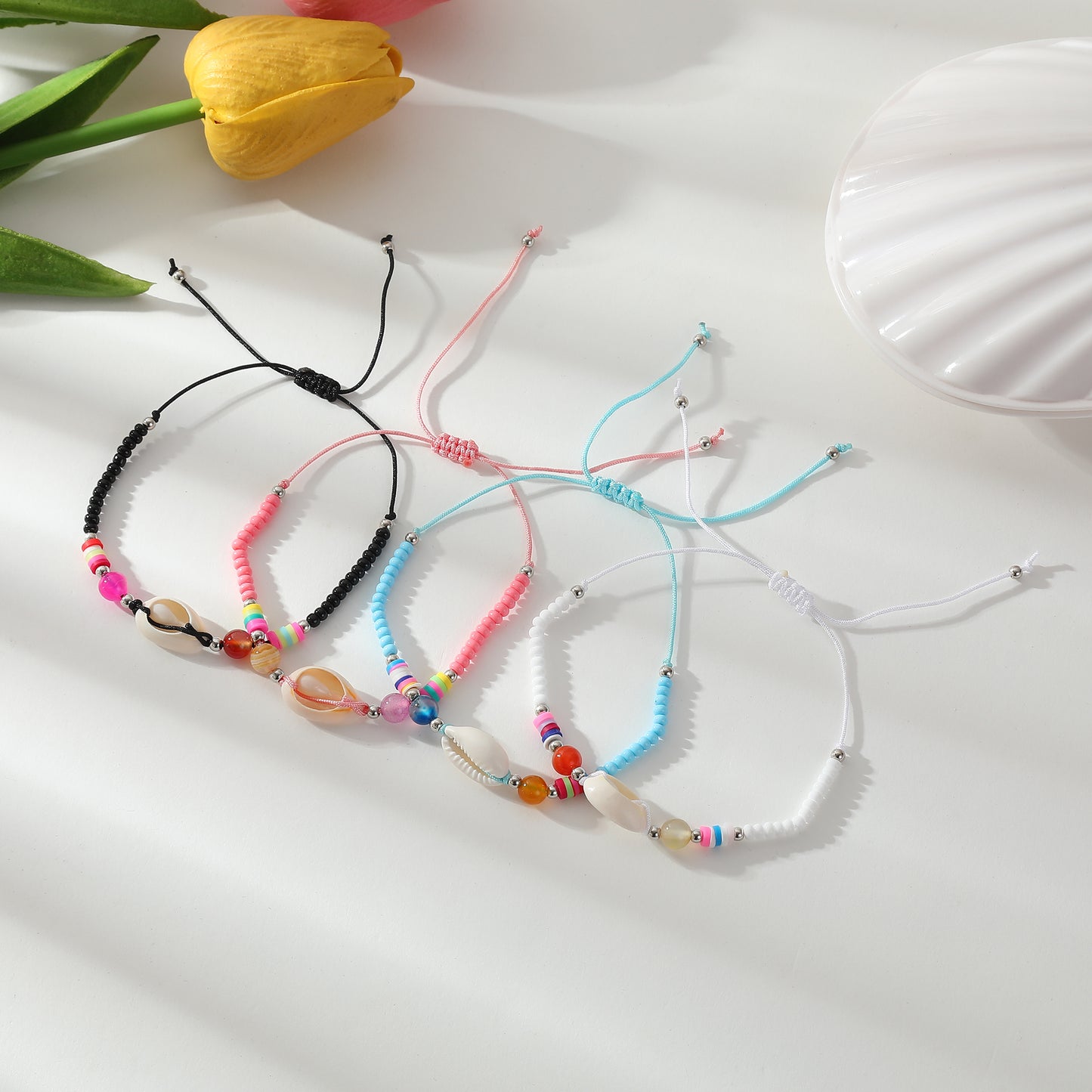 Adjustable Cowrie Shell & Beaded Bracelets - Vibrant Boho Jewelry for Women & Girls, Perfect for Everyday Style & Gifting