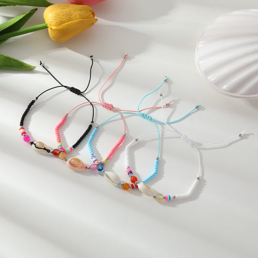 Adjustable Cowrie Shell & Beaded Bracelets - Vibrant Boho Jewelry for Women & Girls, Perfect for Everyday Style & Gifting