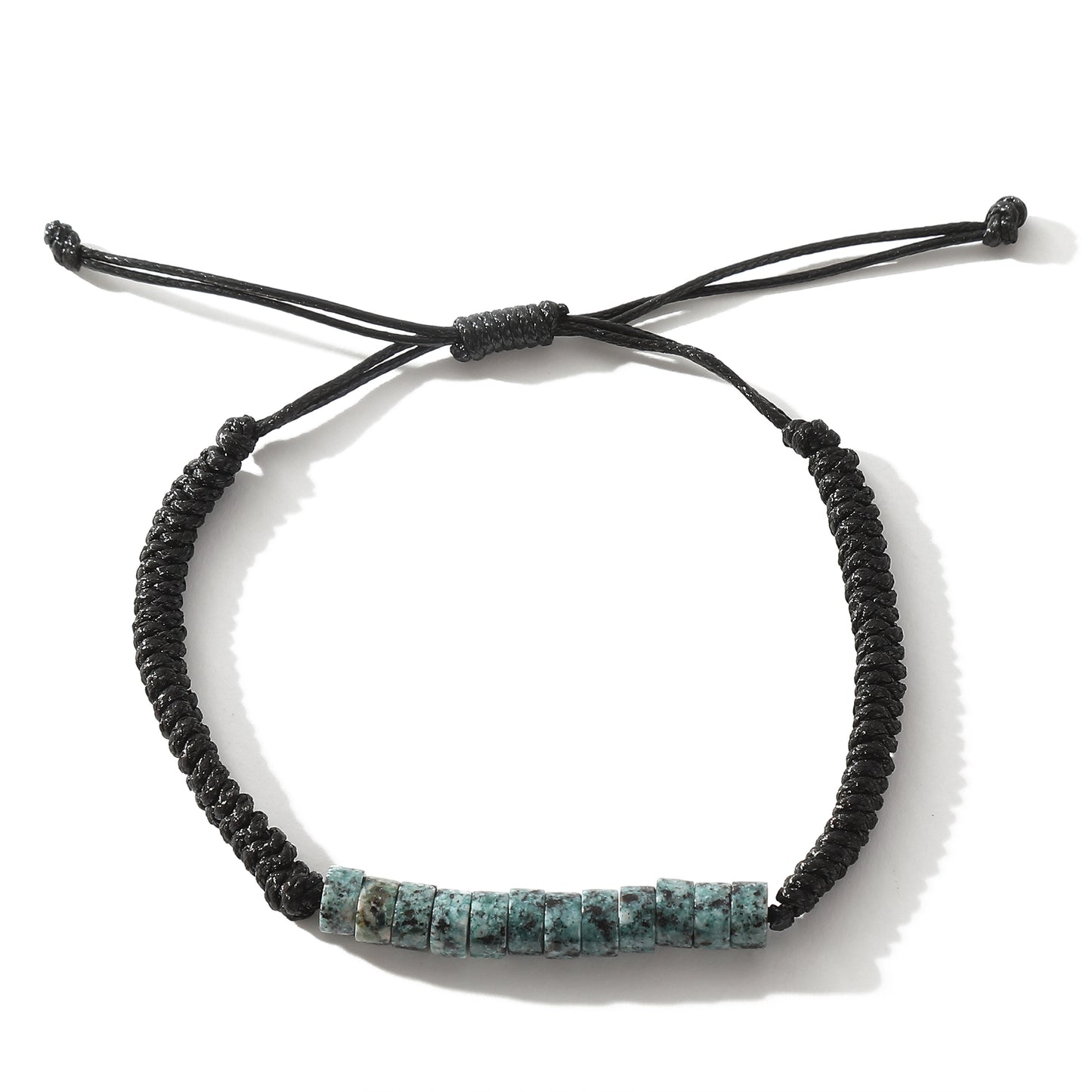 Adjustable Genuine Stone Bead Leather Bracelets - Handcrafted Jewelry for Men & Women, Natural Elegance for Every Occasion