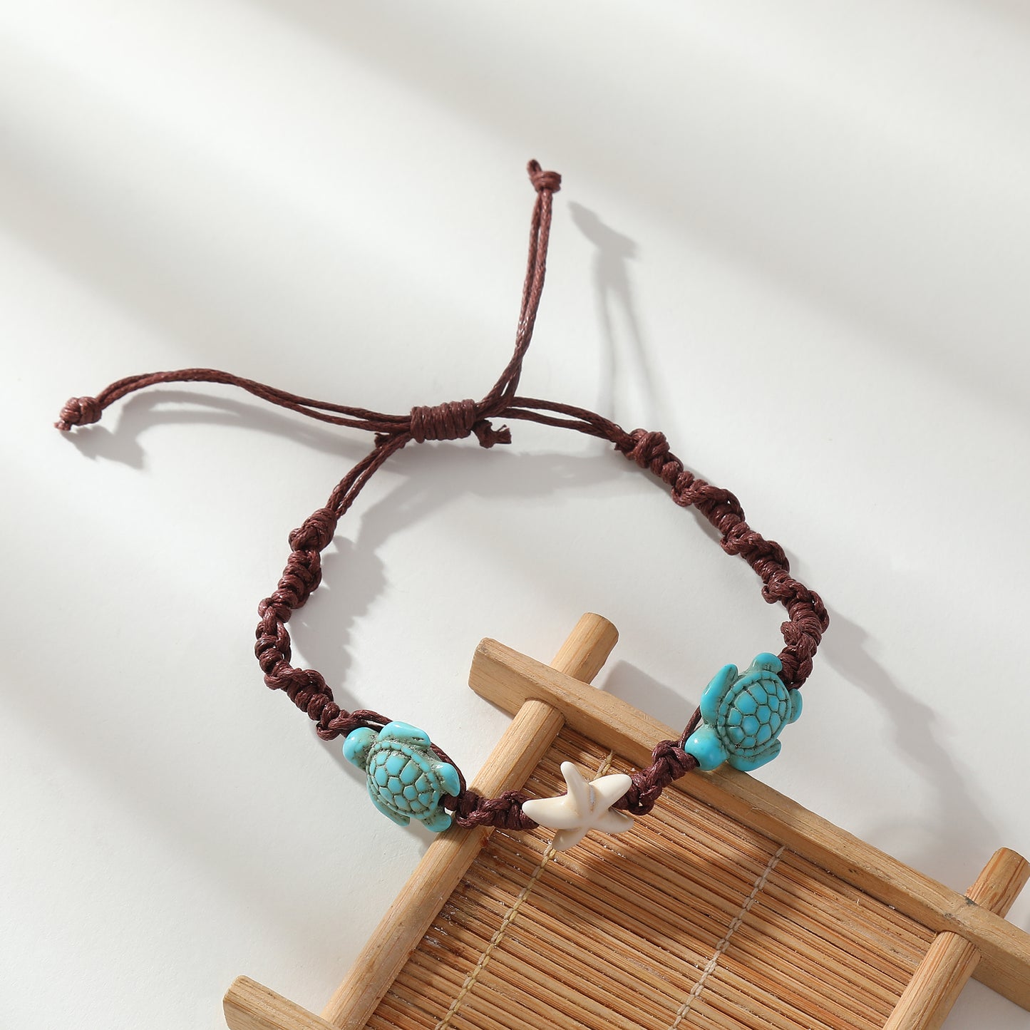 Handmade Macrame Bracelets with Turquoise & White Turtle & Starfish Beads - Coastal Jewelry for Women, Perfect for Everyday Style & Gifting