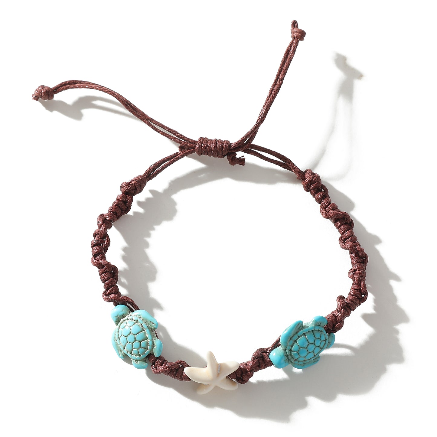 Handmade Macrame Bracelets with Turquoise & White Turtle & Starfish Beads - Coastal Jewelry for Women, Perfect for Everyday Style & Gifting