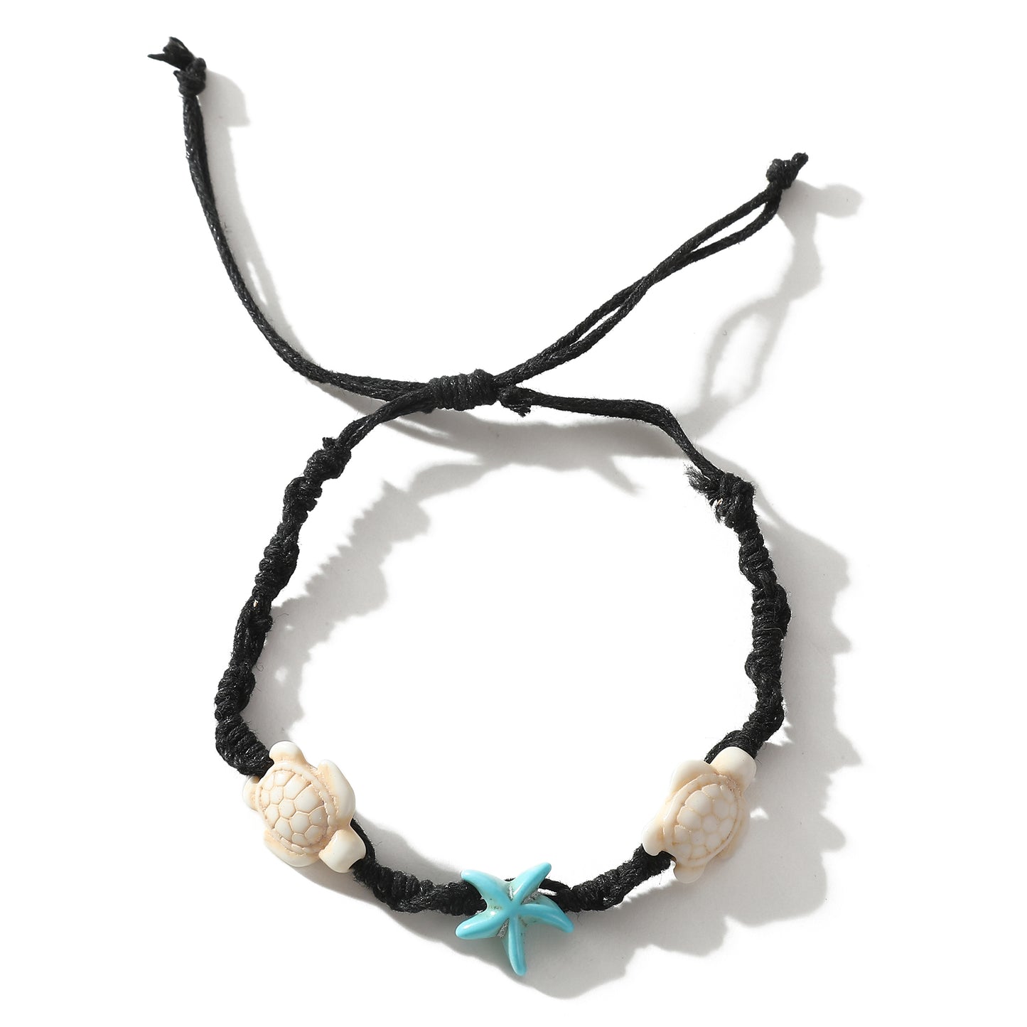 Handmade Macrame Bracelets with Turquoise & White Turtle & Starfish Beads - Coastal Jewelry for Women, Perfect for Everyday Style & Gifting