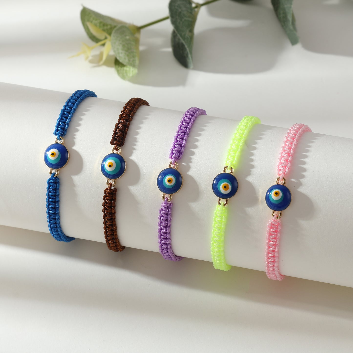 Adjustable Macrame Bracelets with Lucky Eye Beads - Colorful Bohemian Jewelry for Women, Bring Good Luck & Positive Vibes